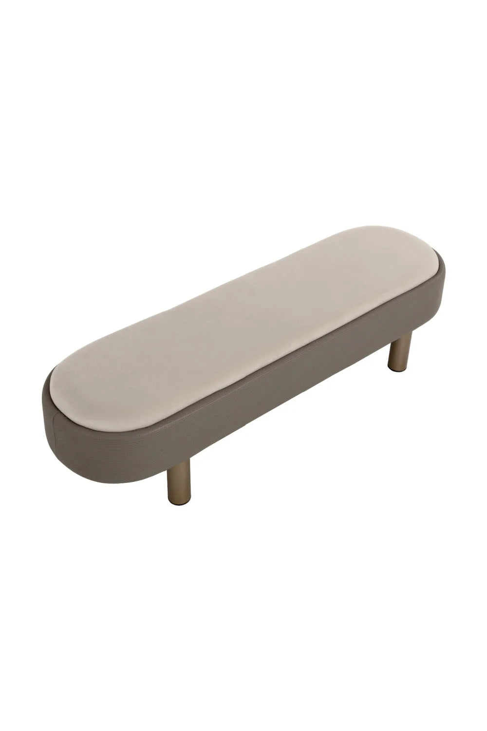 Luxury Taupe Velvet Bench European Style for Villa