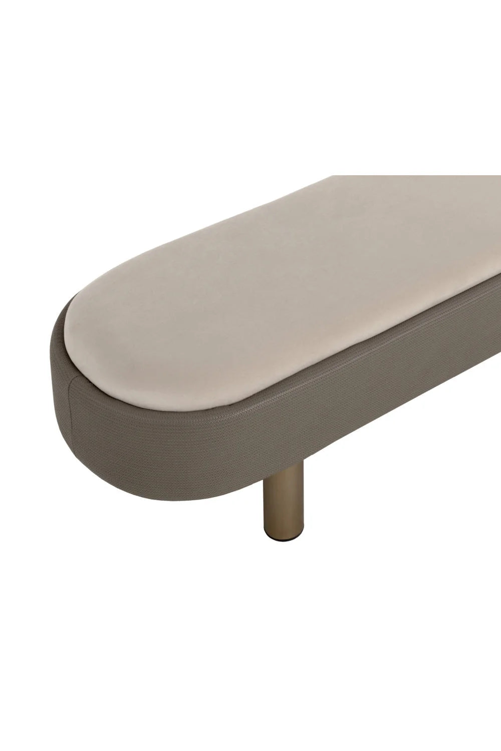 Luxury Taupe Velvet Bench European Style for Villa