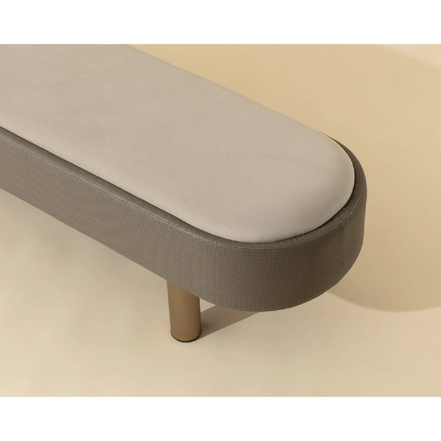Luxury Taupe Velvet Bench European Style for Villa