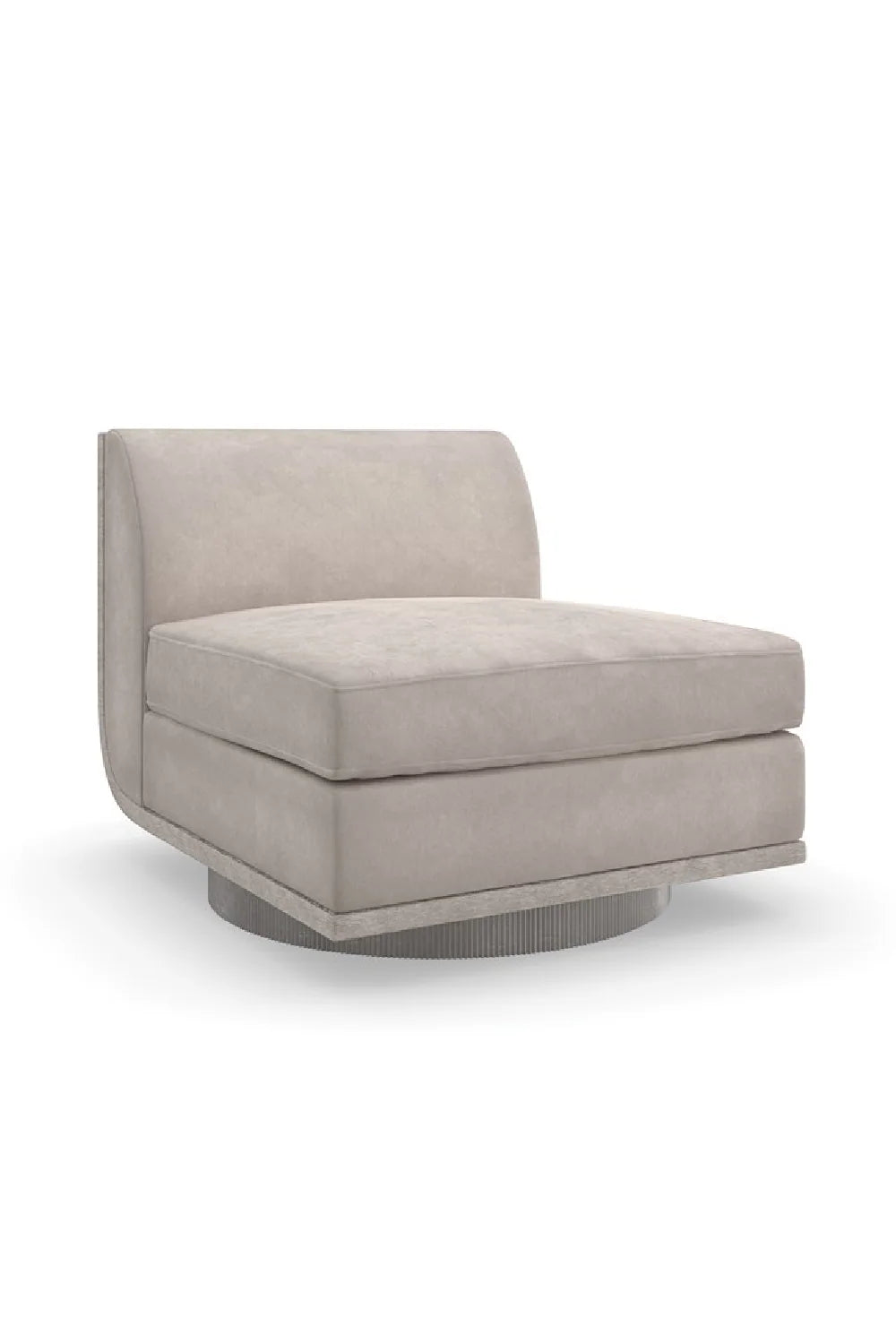 Luxury Taupe Velvet Lounge Chair Modern Italian Style for Villa