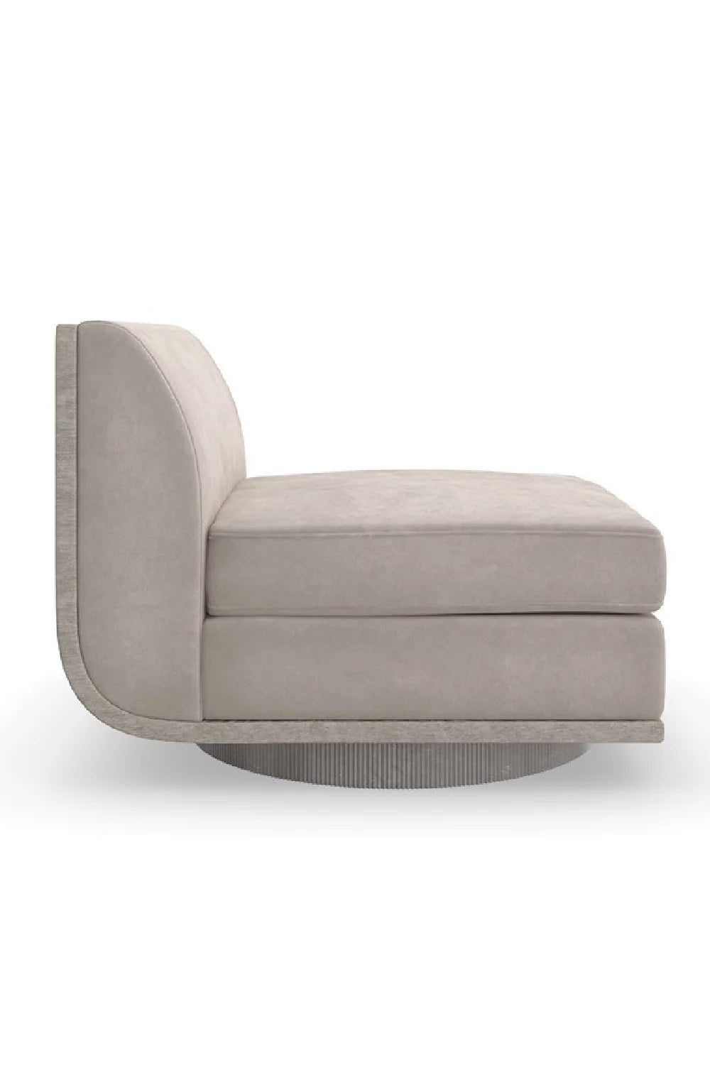Luxury Taupe Velvet Lounge Chair Modern Italian Style for Villa