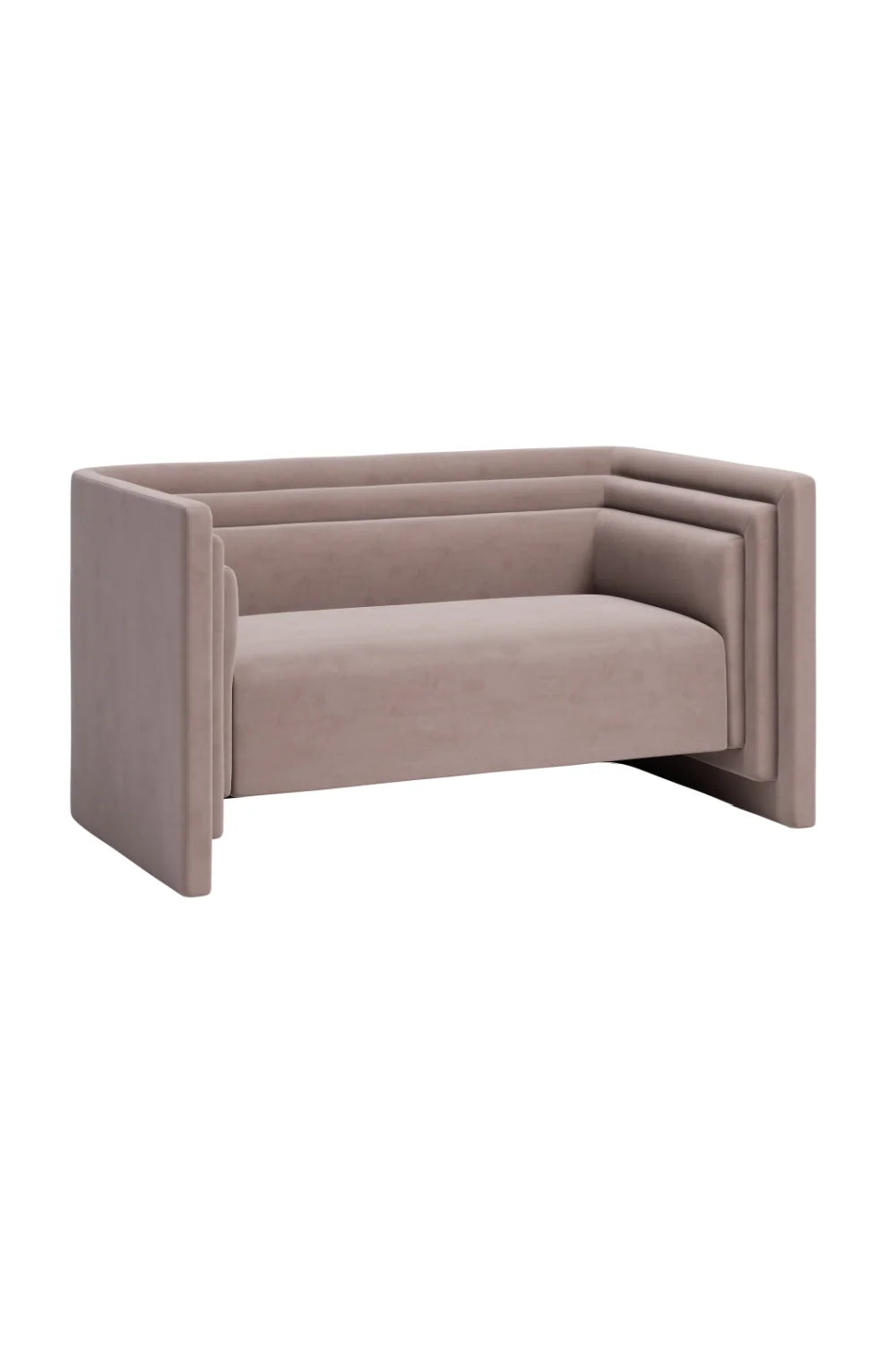 Luxury Taupe Velvet Loveseat Modern Italian Style for Villa