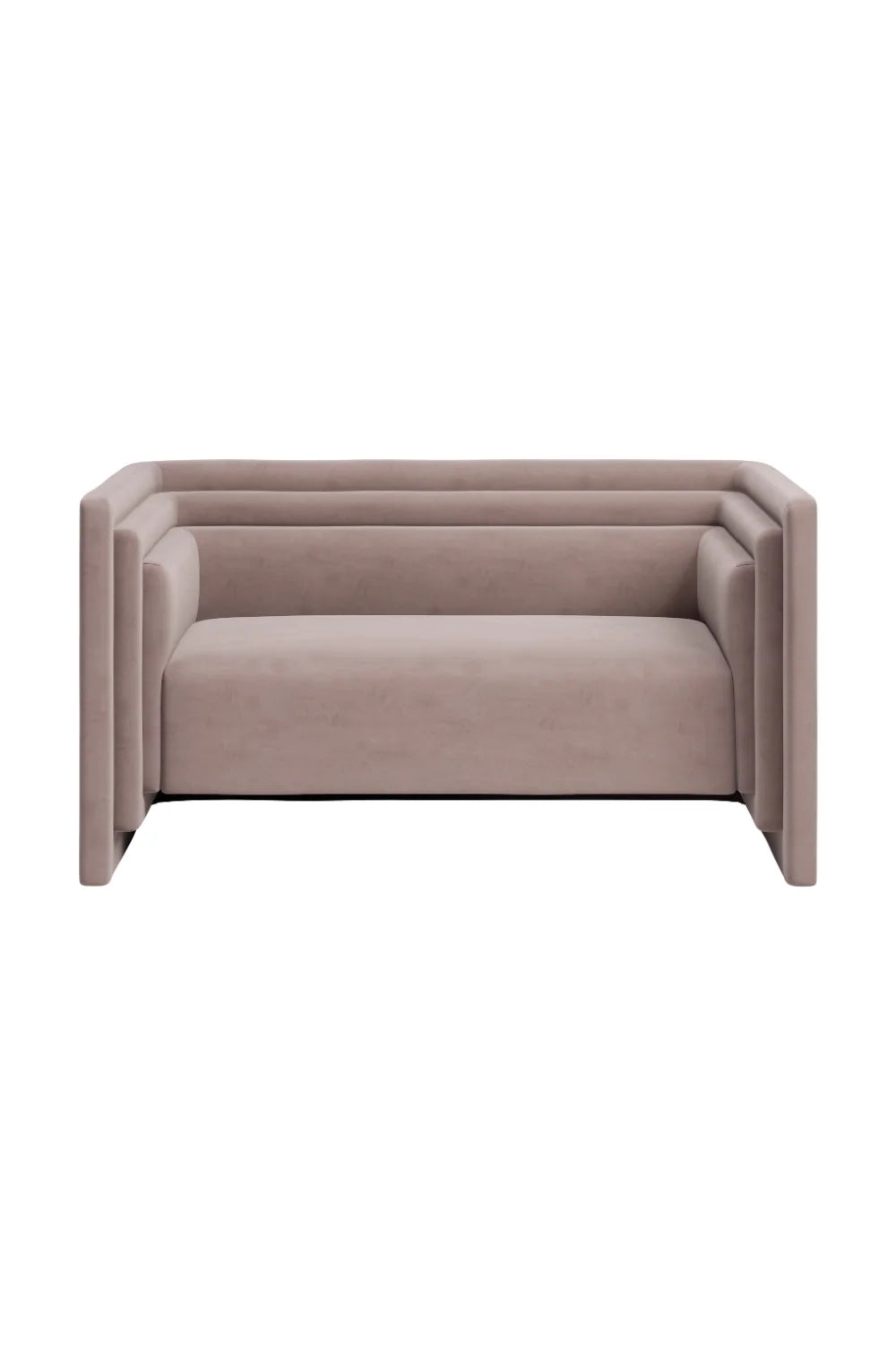 Luxury Taupe Velvet Loveseat Modern Italian Style for Villa