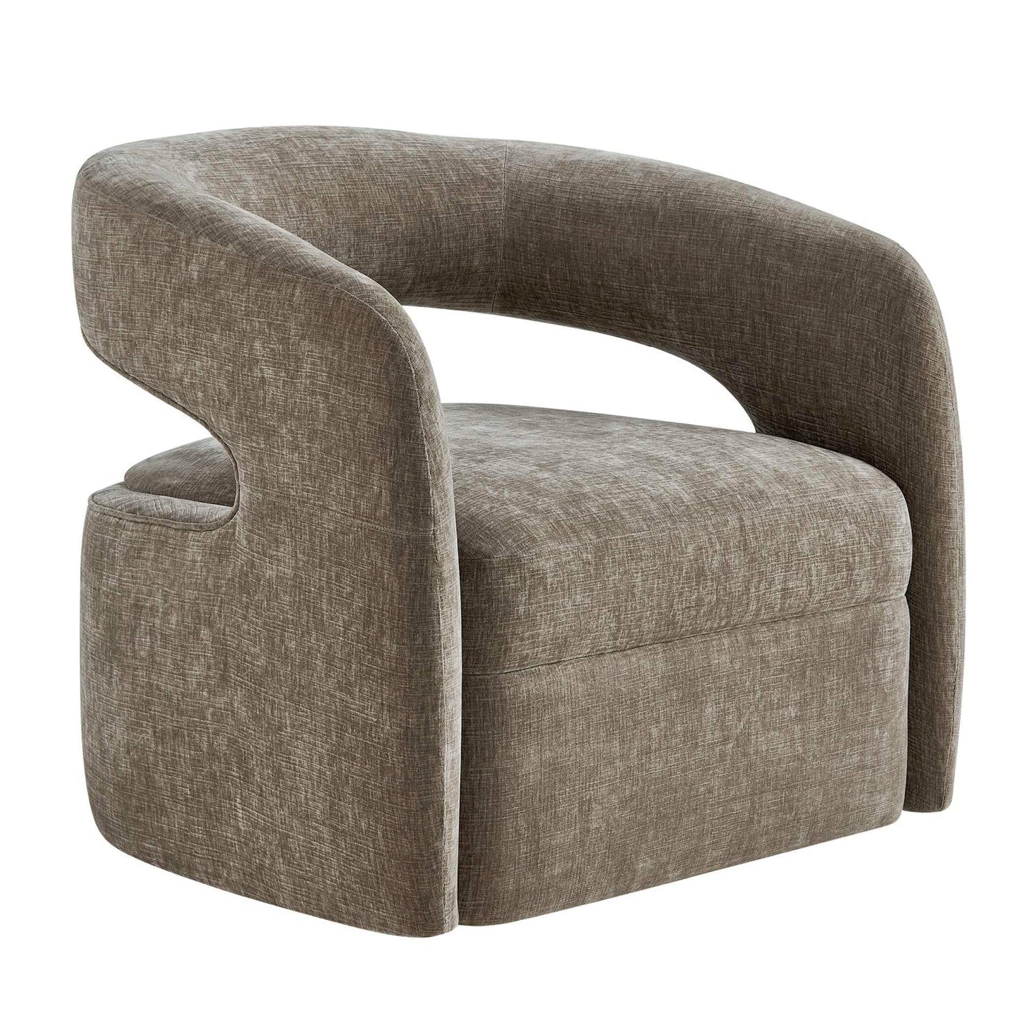Luxury Taupe Velvet Swivel Lounge Chair Modern Italian Style for Villa