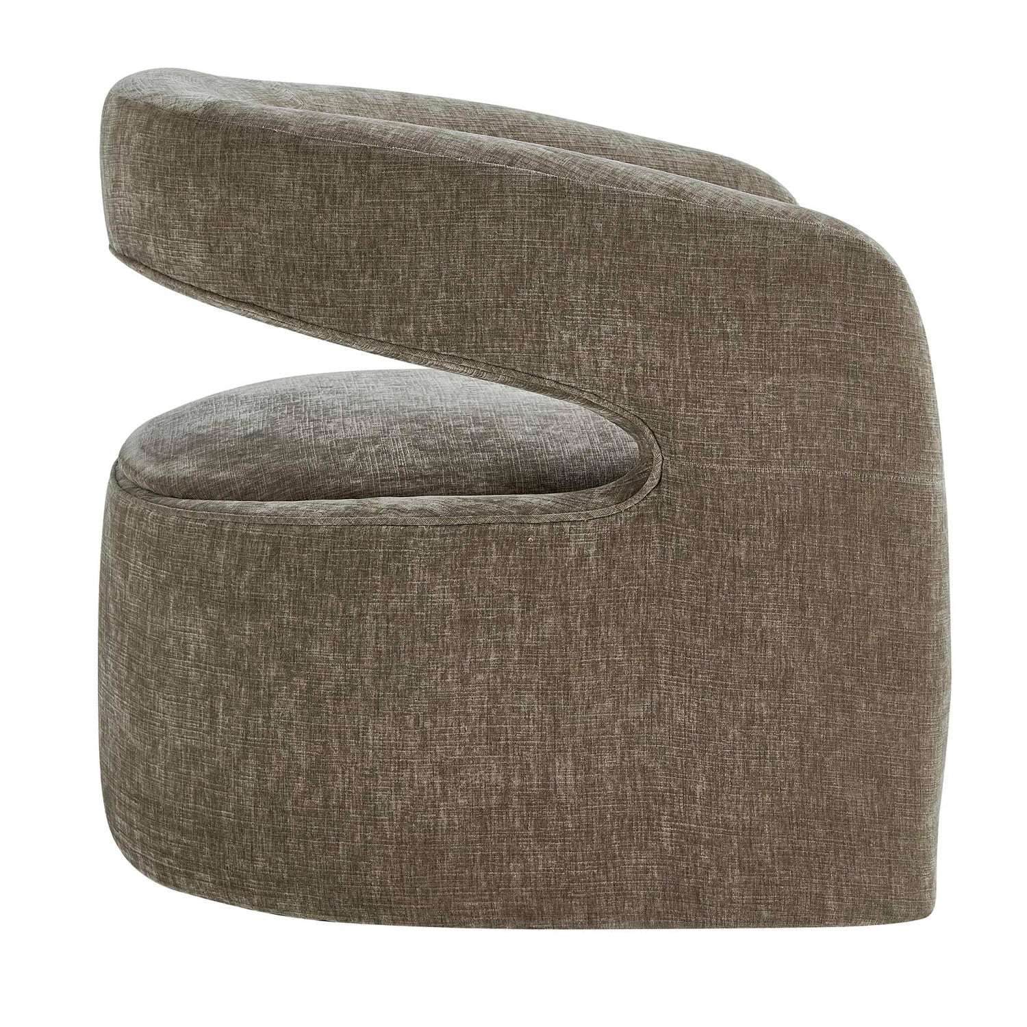 Luxury Taupe Velvet Swivel Lounge Chair Modern Italian Style for Villa