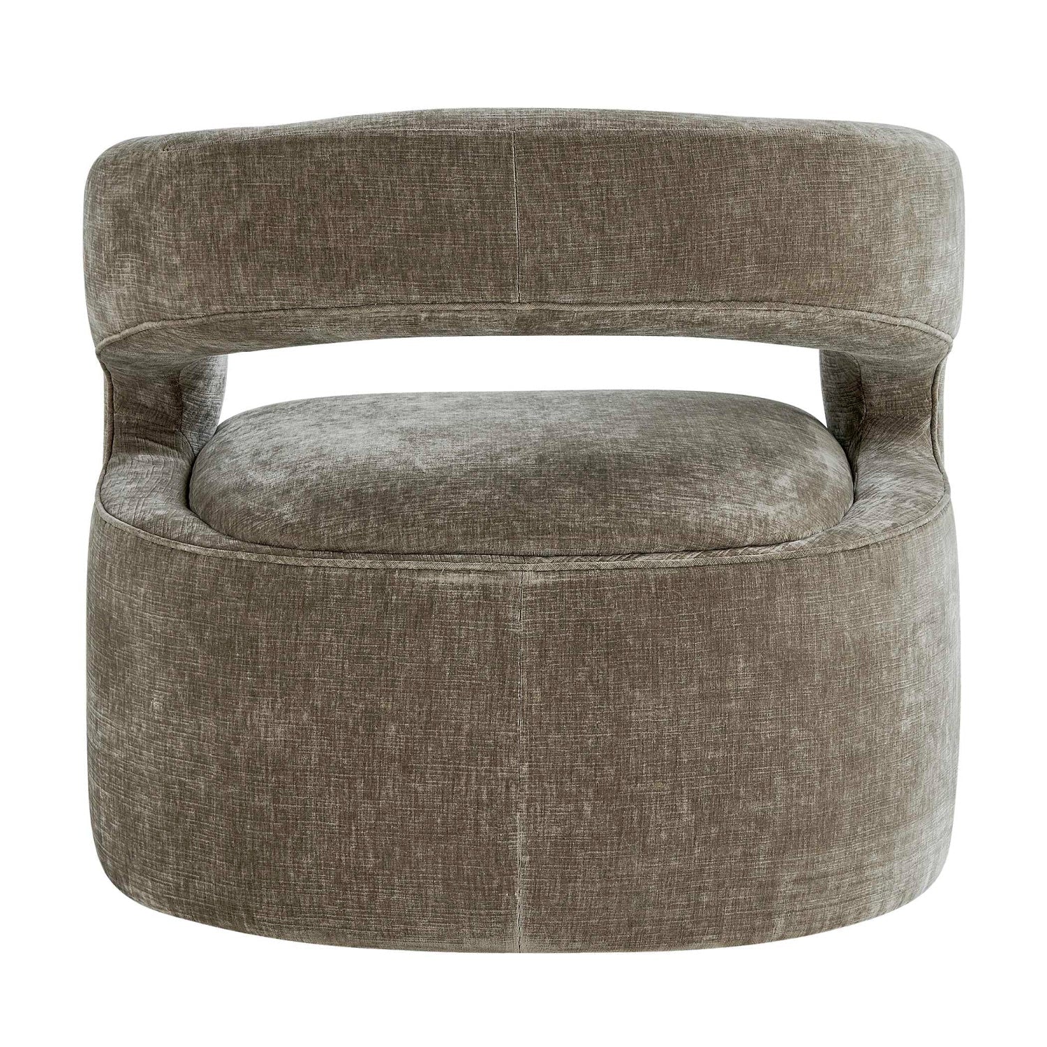 Luxury Taupe Velvet Swivel Lounge Chair Modern Italian Style for Villa
