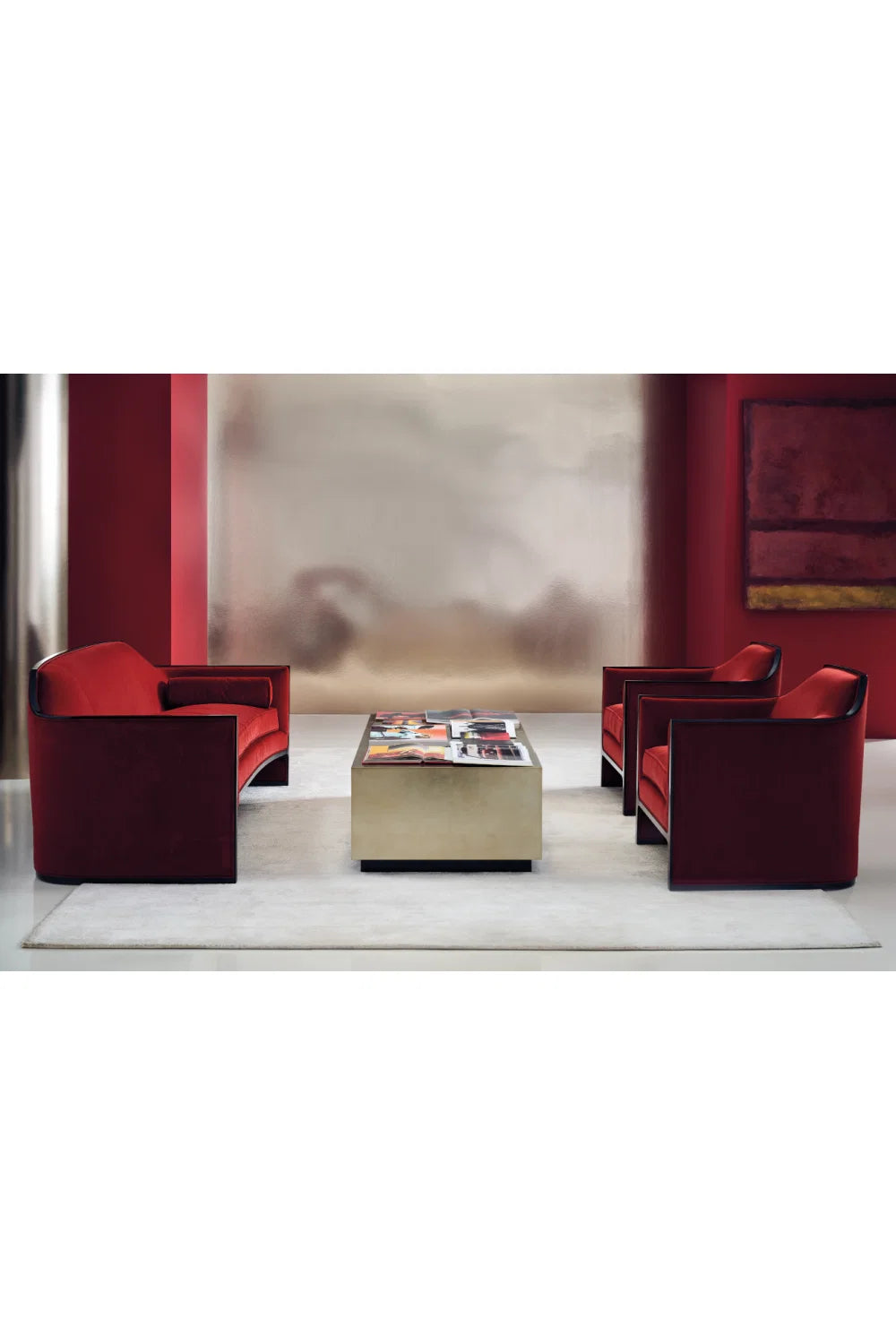 Luxury Taupe Wood Coffee Table Modern Italian Style for Villa