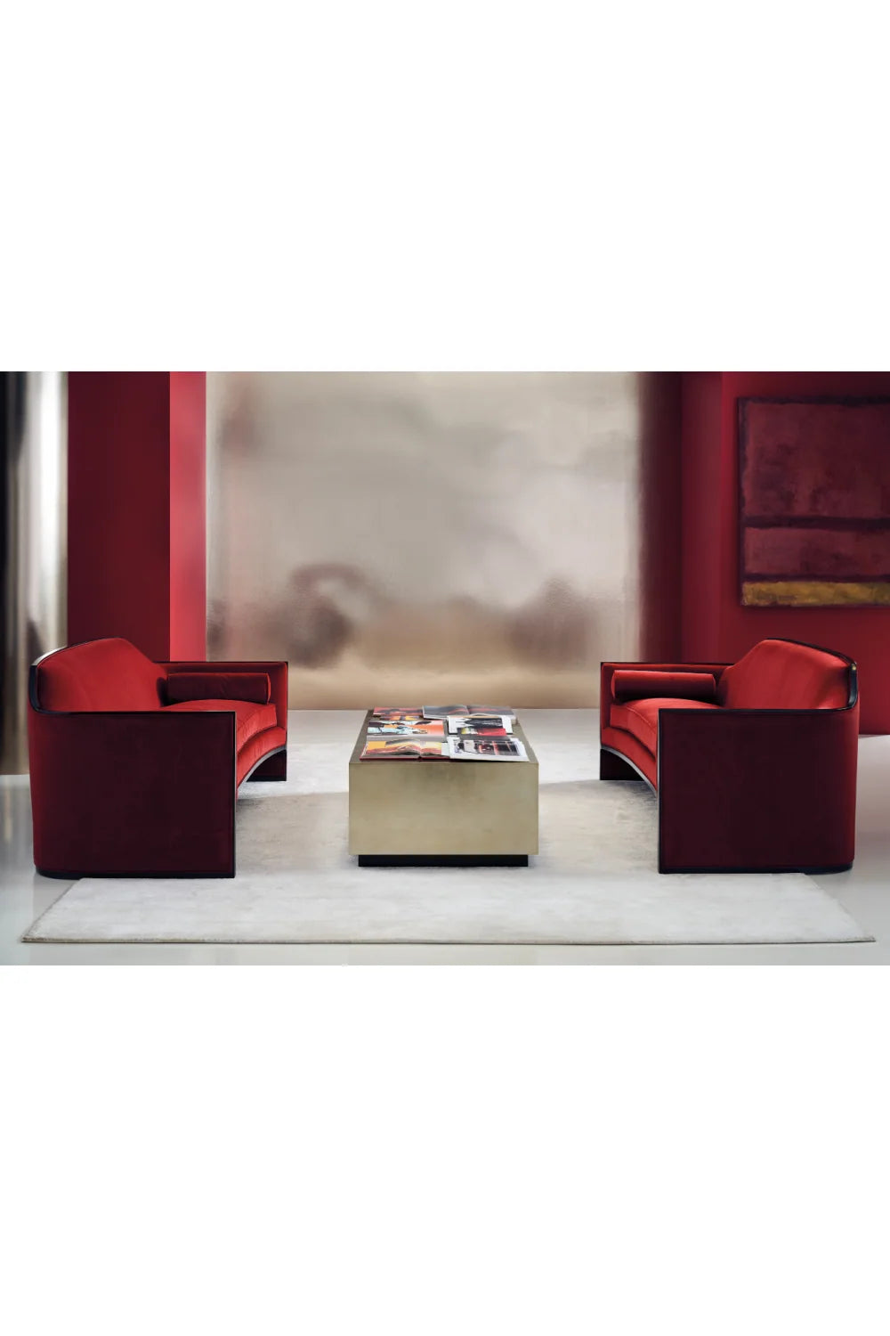 Luxury Taupe Wood Coffee Table Modern Italian Style for Villa