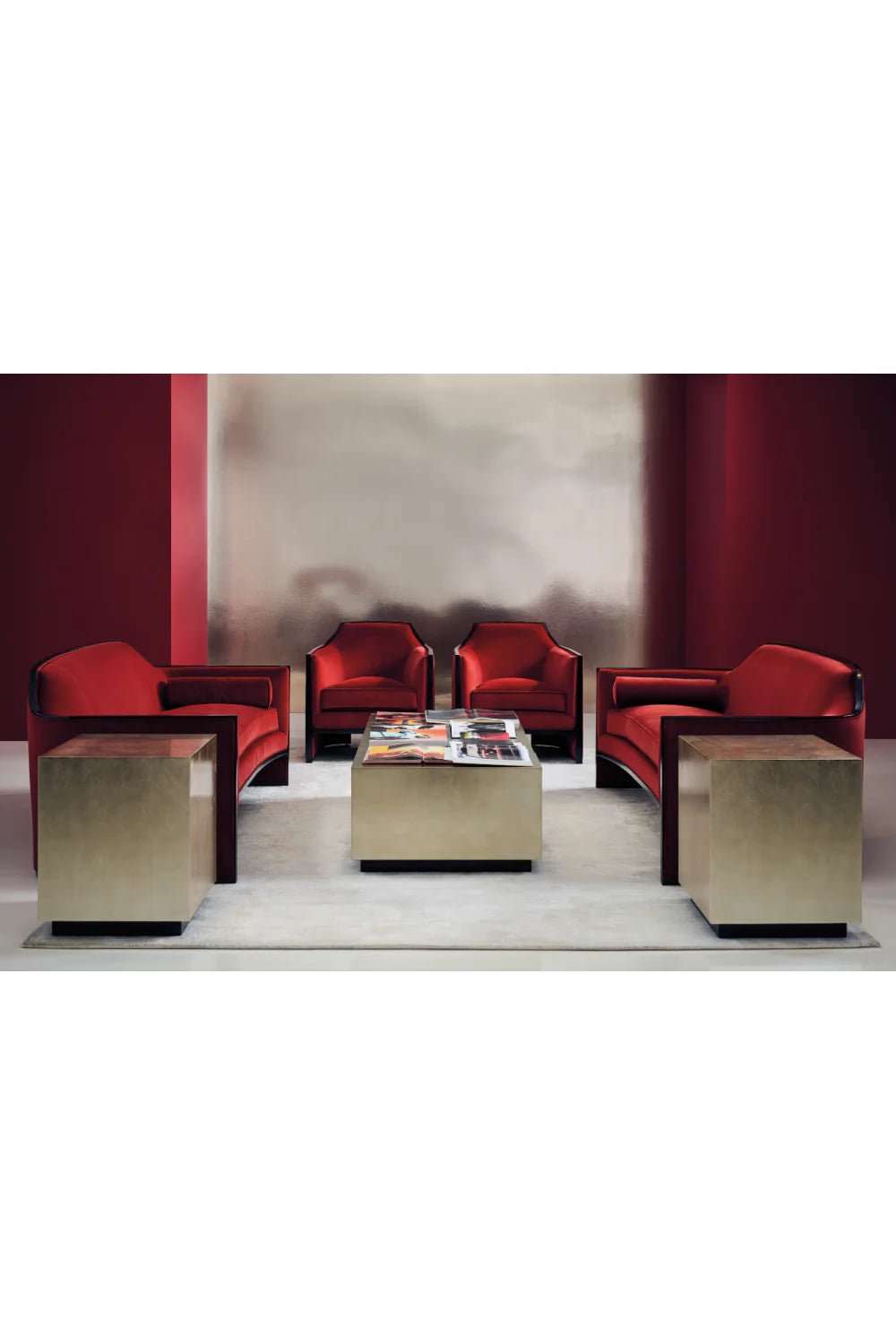 Luxury Taupe Wood Coffee Table Modern Italian Style for Villa