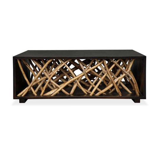 Luxury Teak Branches Coffee Table Modern Italian Style for Villa