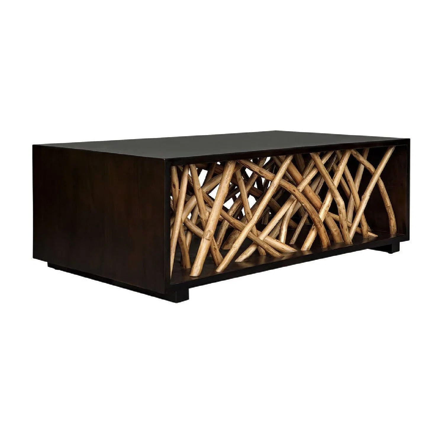 Luxury Teak Branches Coffee Table Modern Italian Style for Villa