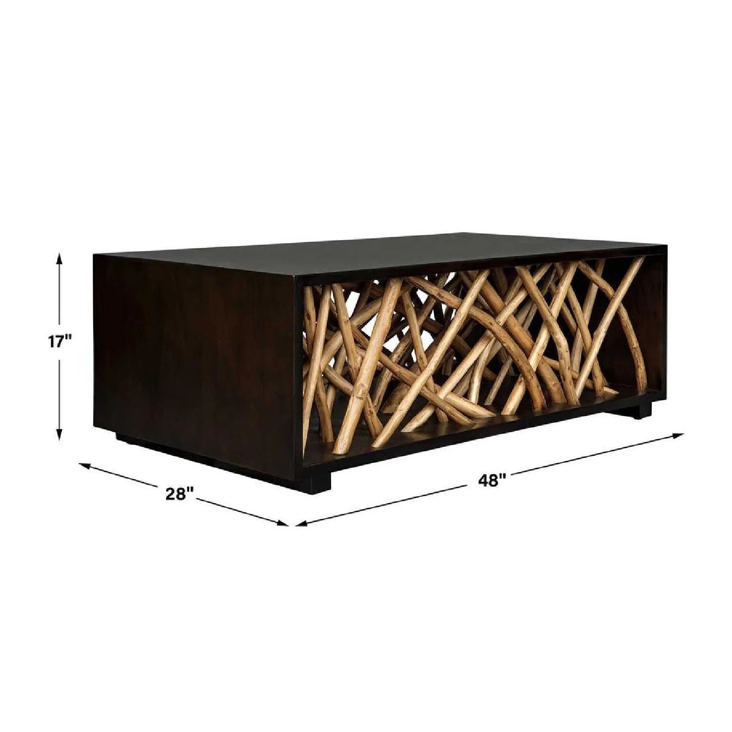 Luxury Teak Branches Coffee Table Modern Italian Style for Villa