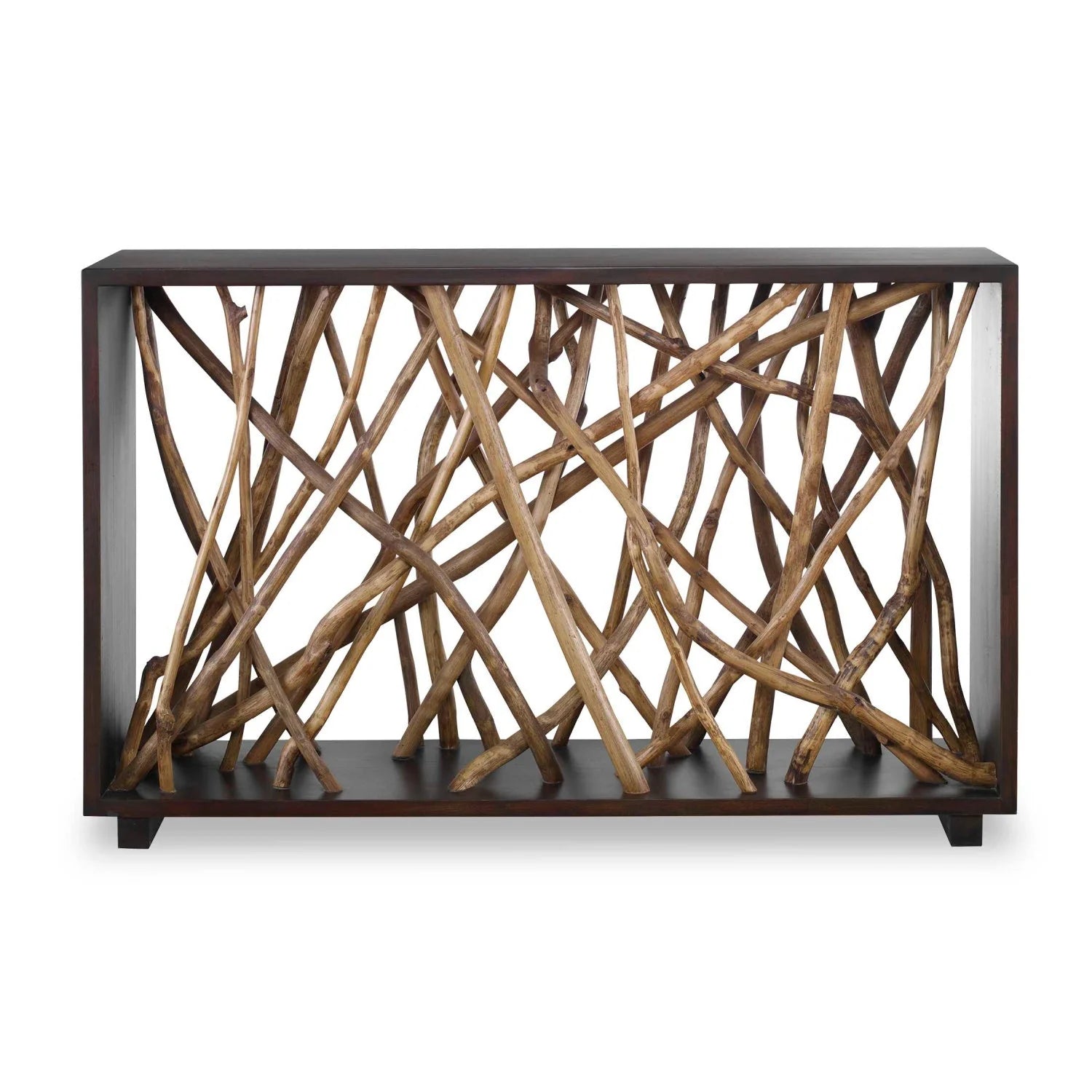 Luxury Teak Branches Console Table Modern Italian Style for Villa
