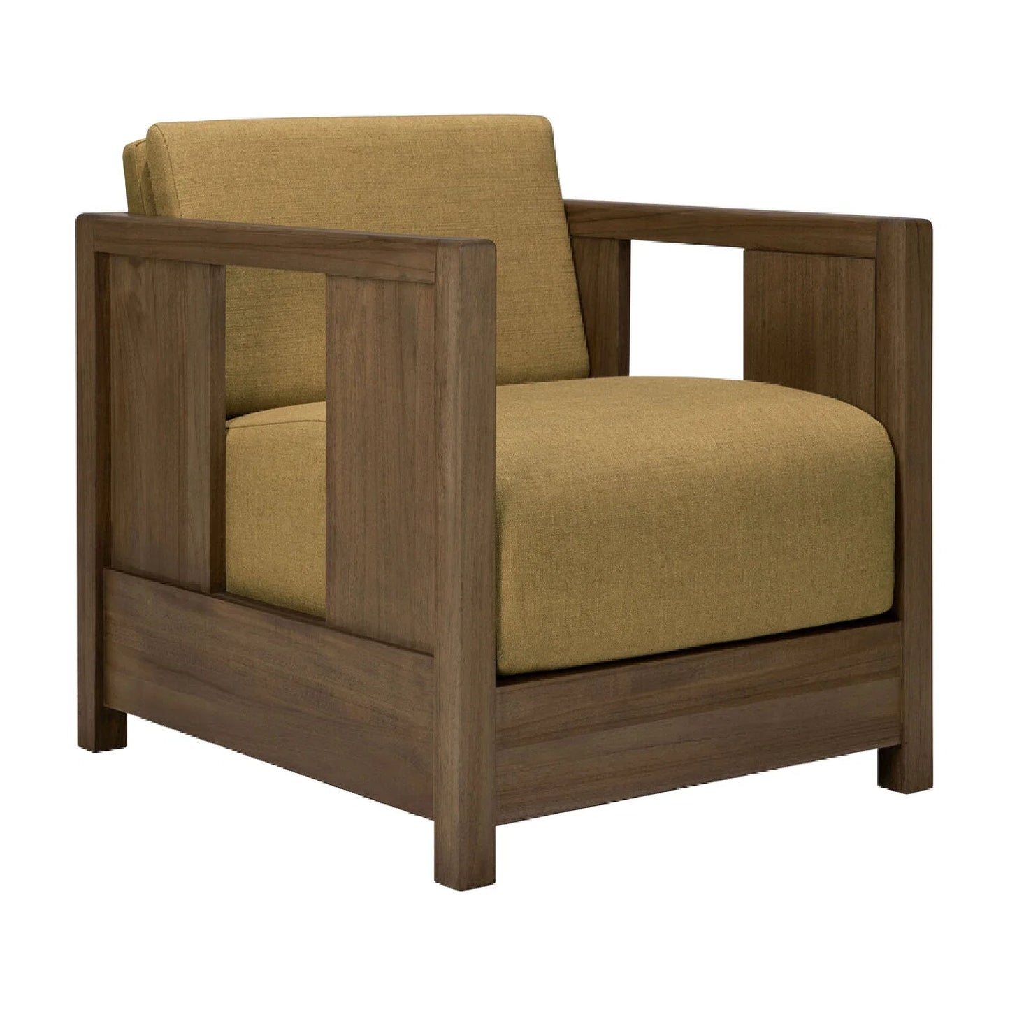 Luxury Teak Fabric Lounge Chair Modern Italian Style for Villa