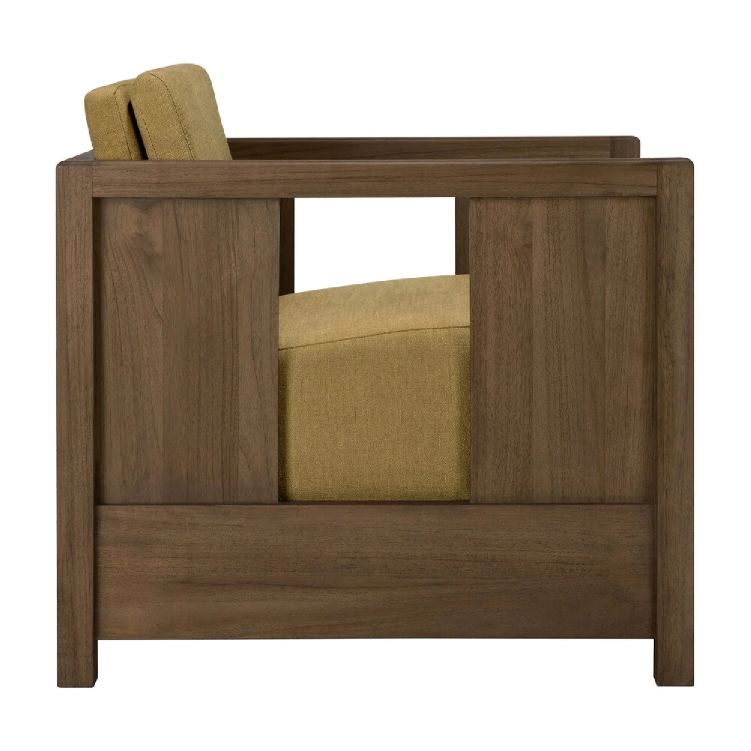 Luxury Teak Fabric Lounge Chair Modern Italian Style for Villa