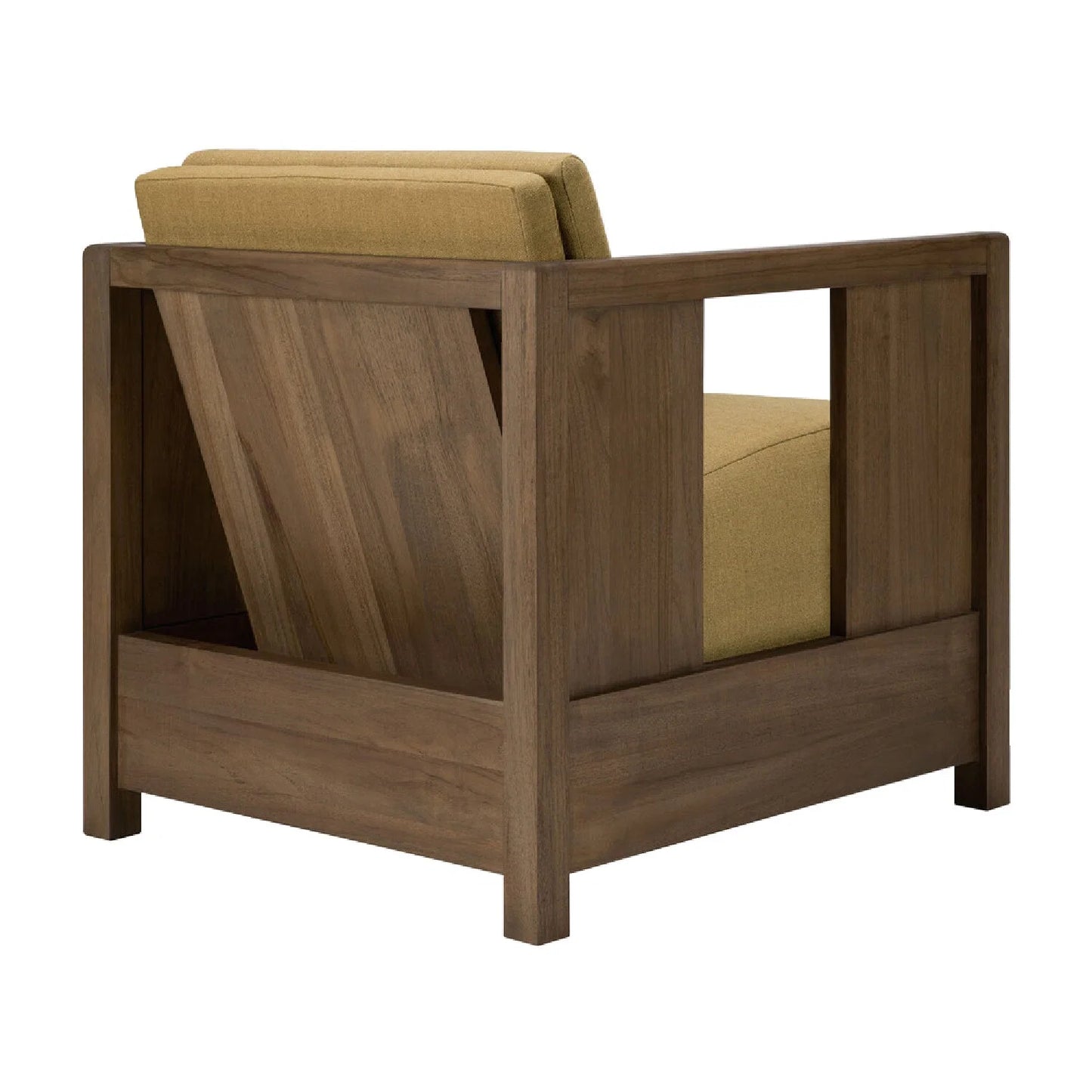 Luxury Teak Fabric Lounge Chair Modern Italian Style for Villa