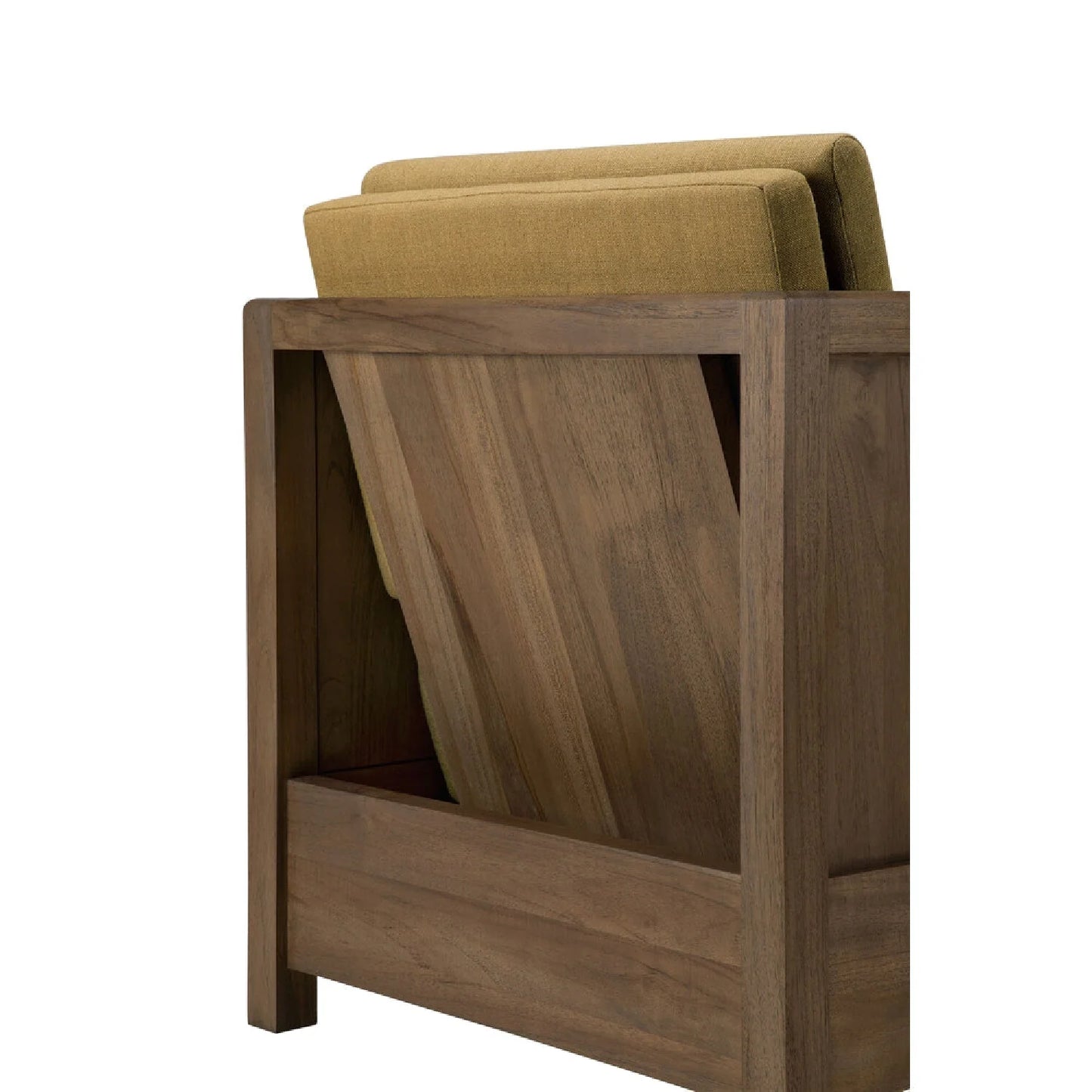Luxury Teak Fabric Lounge Chair Modern Italian Style for Villa