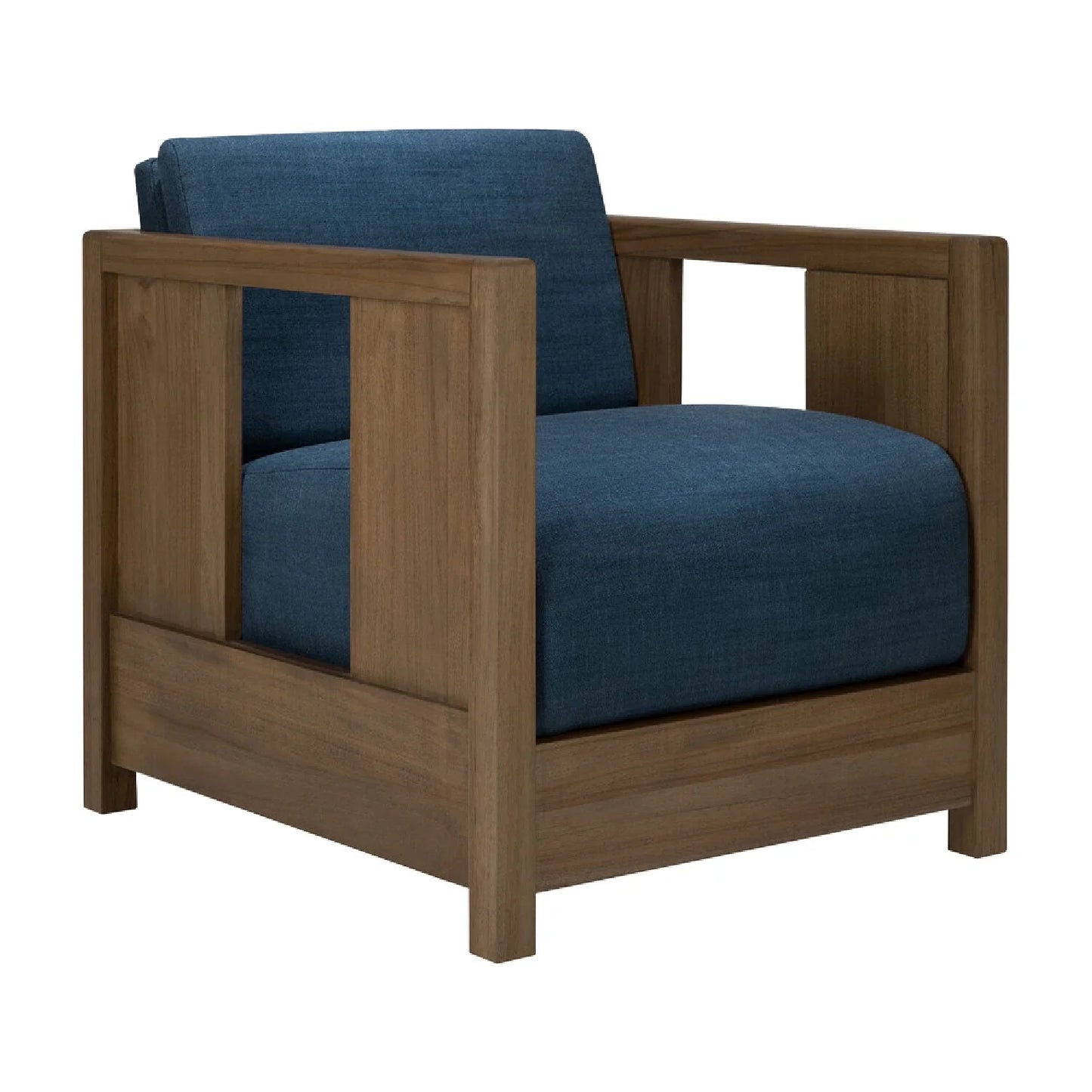 Luxury Teak Fabric Lounge Chair Modern Italian Style for Villa