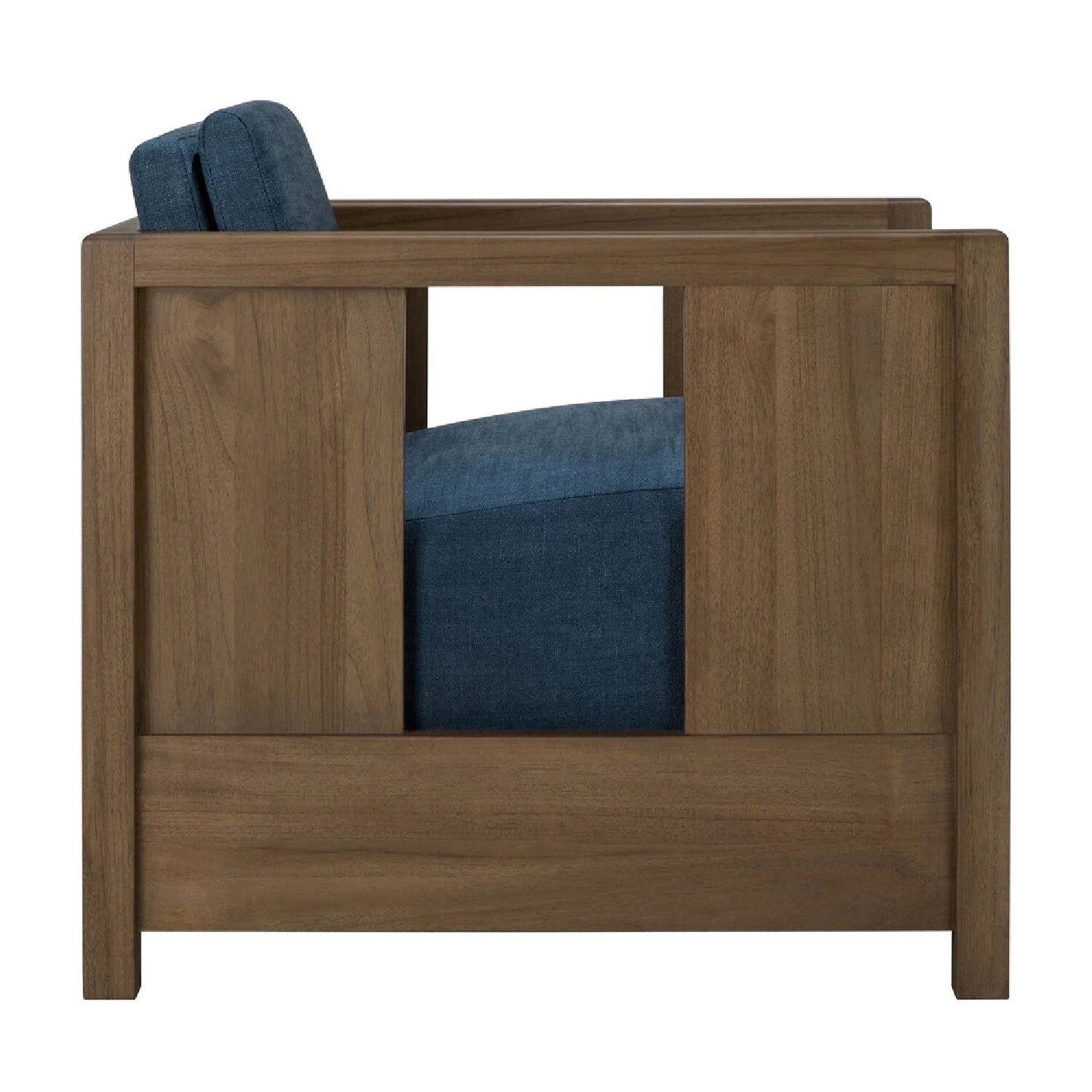 Luxury Teak Fabric Lounge Chair Modern Italian Style for Villa