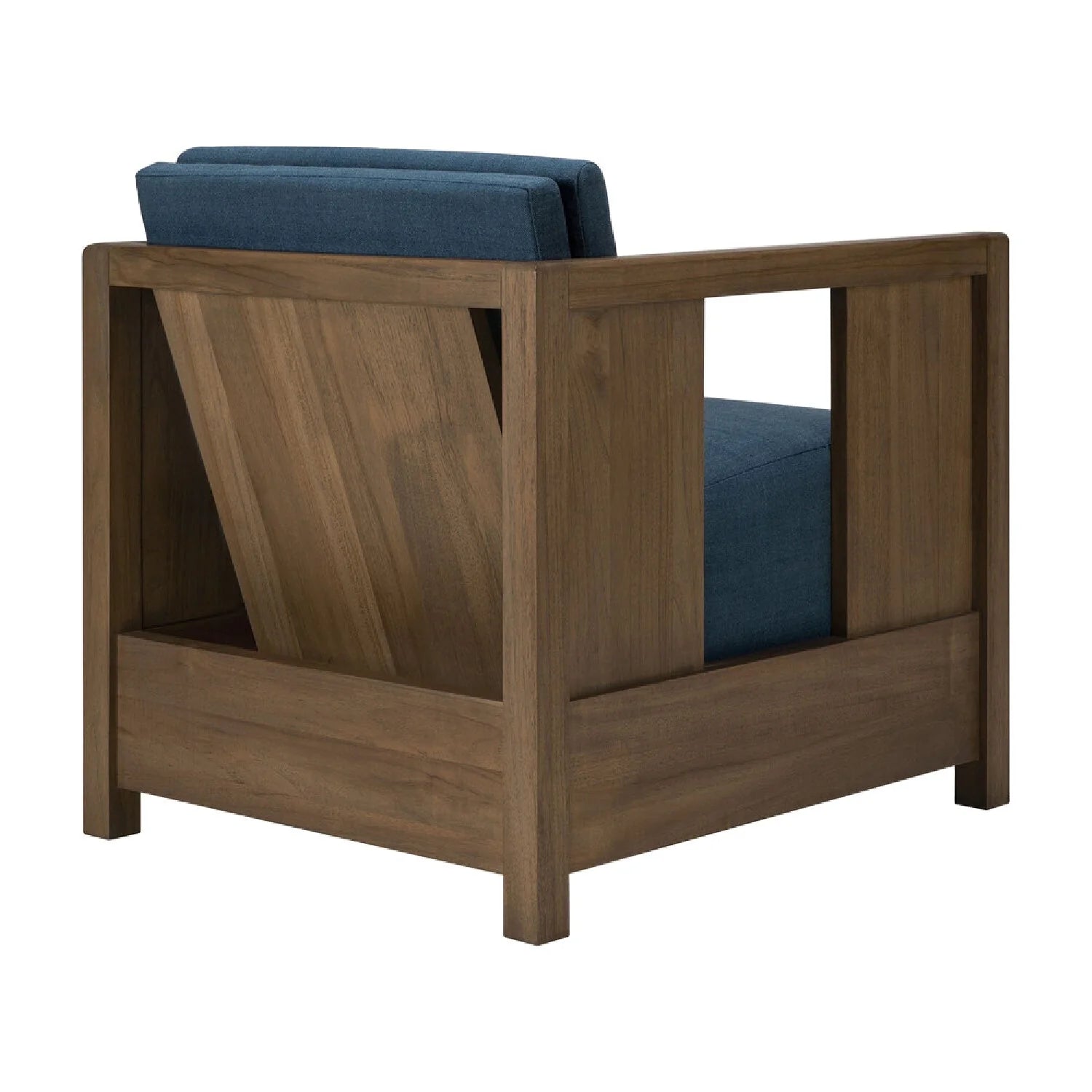 Luxury Teak Fabric Lounge Chair Modern Italian Style for Villa