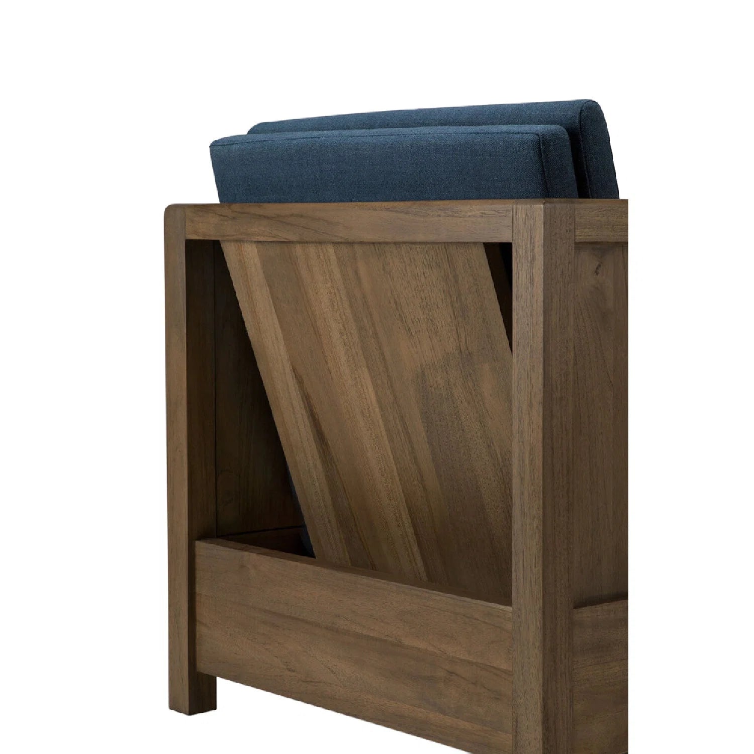 Luxury Teak Fabric Lounge Chair Modern Italian Style for Villa