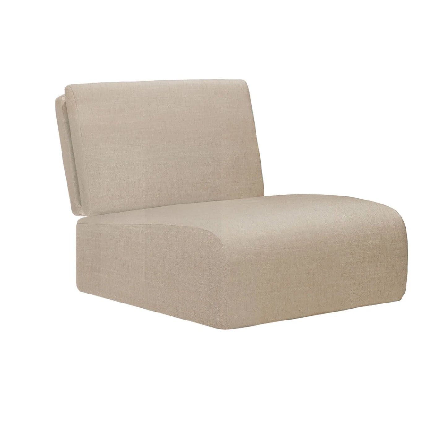 Luxury Teak Fabric Lounge Chair Modern Italian Style for Villa