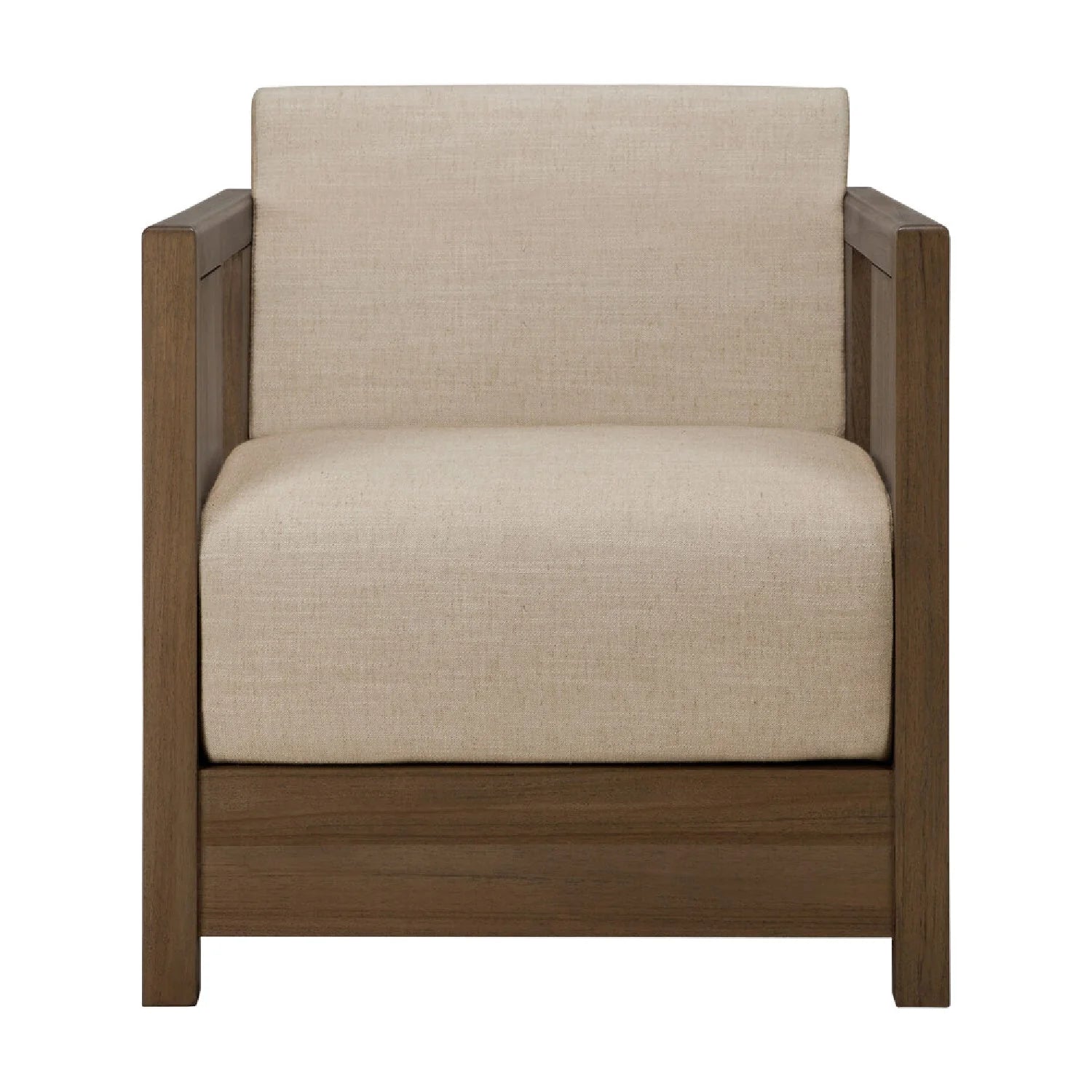 Luxury Teak Fabric Lounge Chair Modern Italian Style for Villa