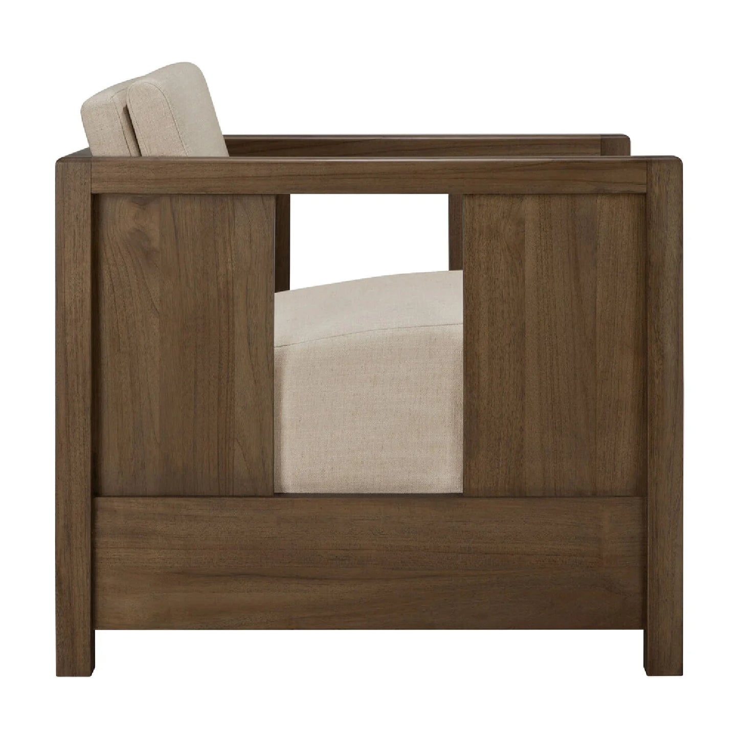 Luxury Teak Fabric Lounge Chair Modern Italian Style for Villa