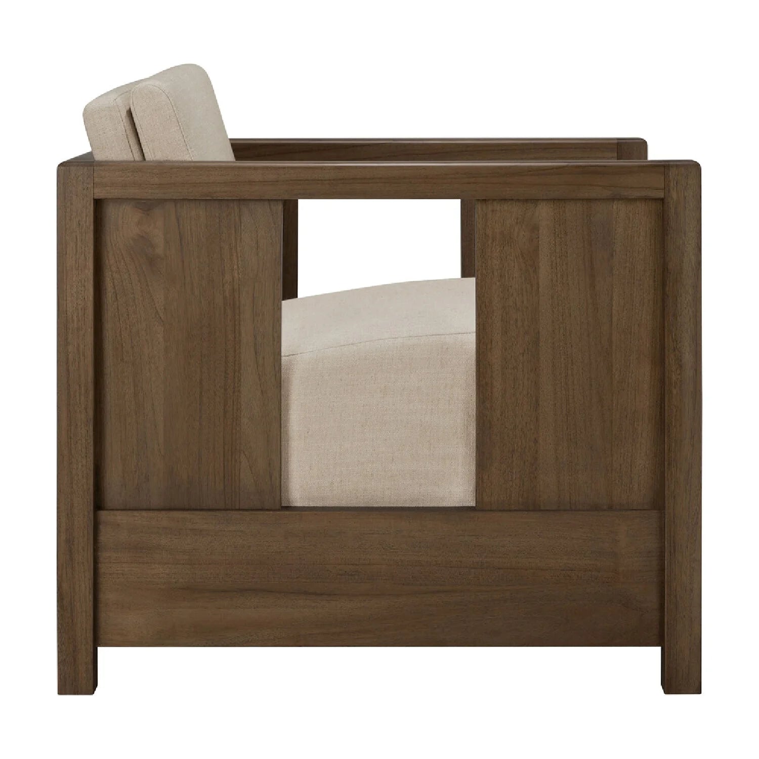 Luxury Teak Fabric Lounge Chair Modern Italian Style for Villa