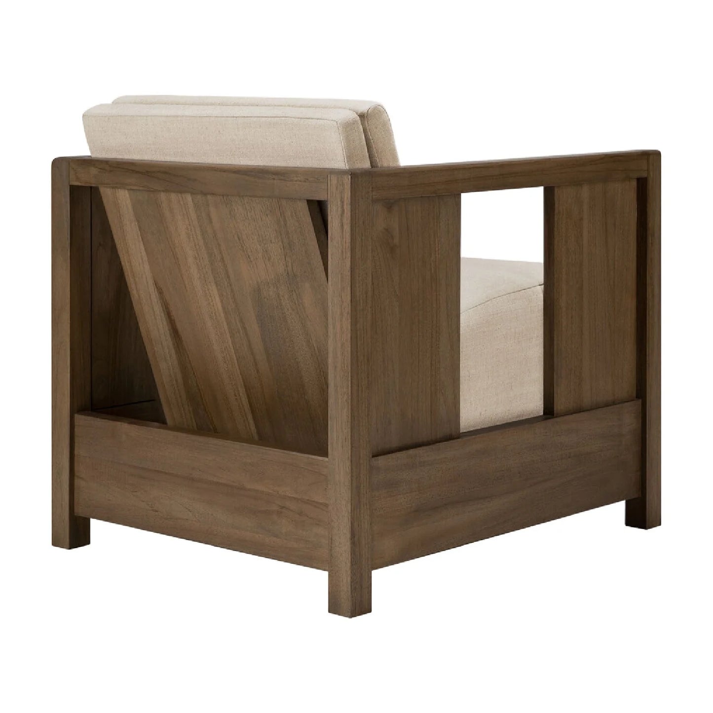 Luxury Teak Fabric Lounge Chair Modern Italian Style for Villa