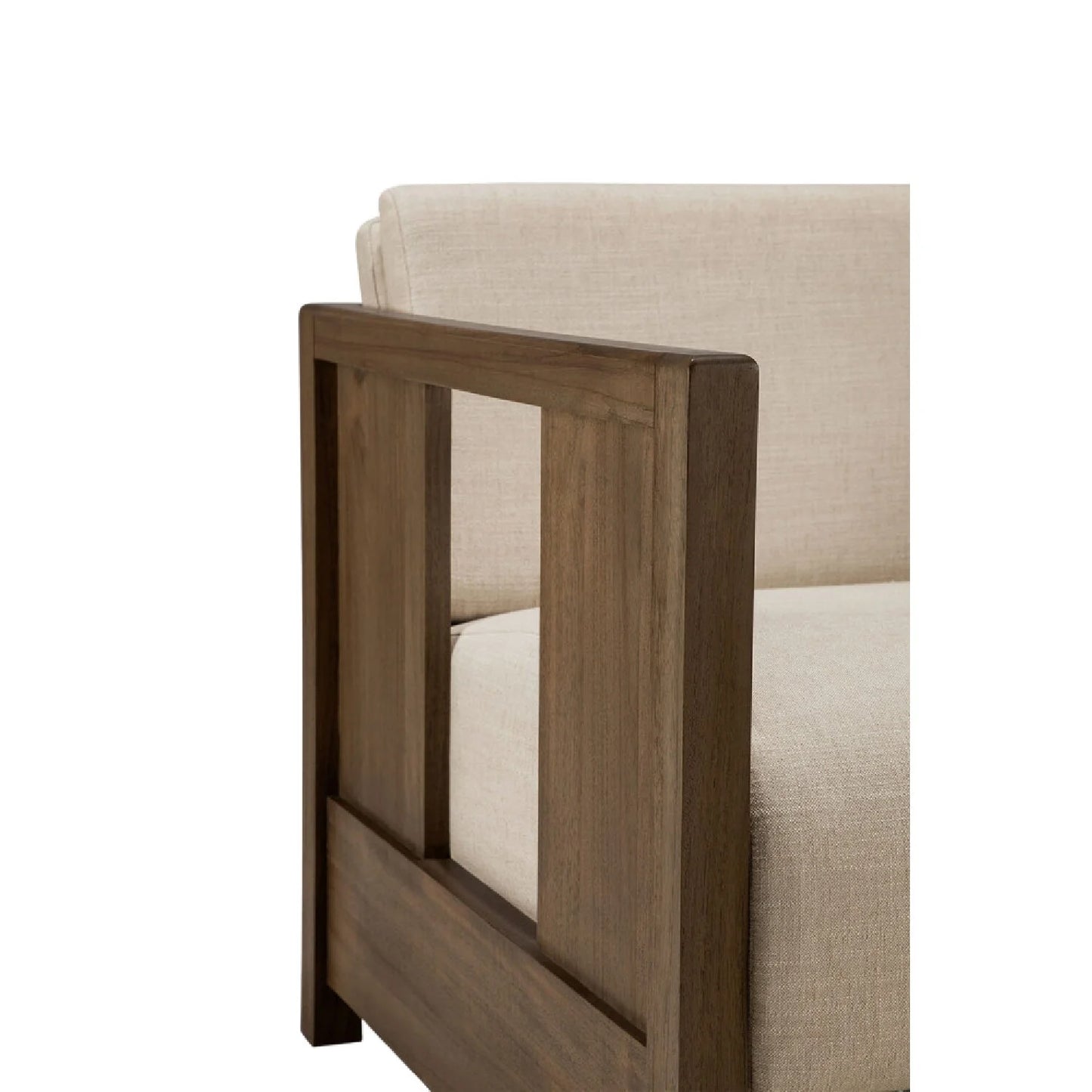 Luxury Teak Fabric Lounge Chair Modern Italian Style for Villa