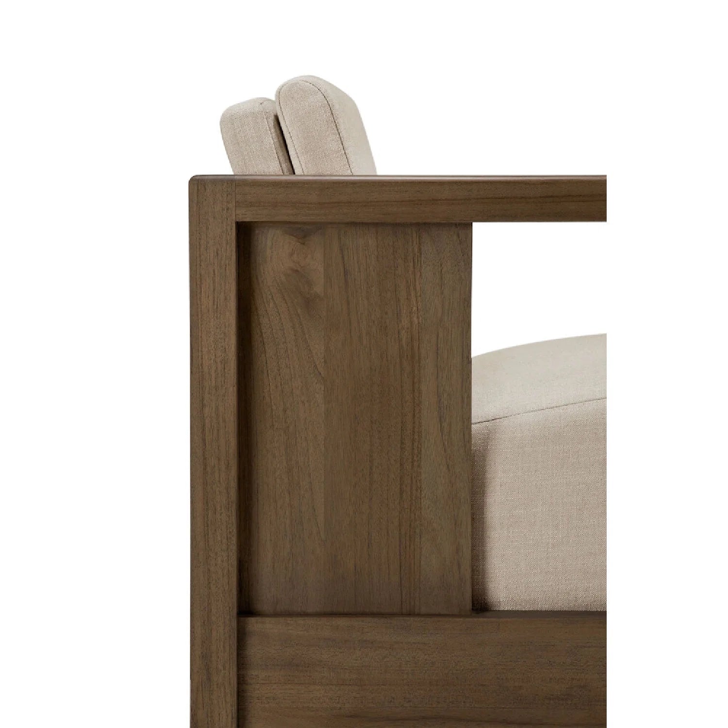 Luxury Teak Fabric Lounge Chair Modern Italian Style for Villa