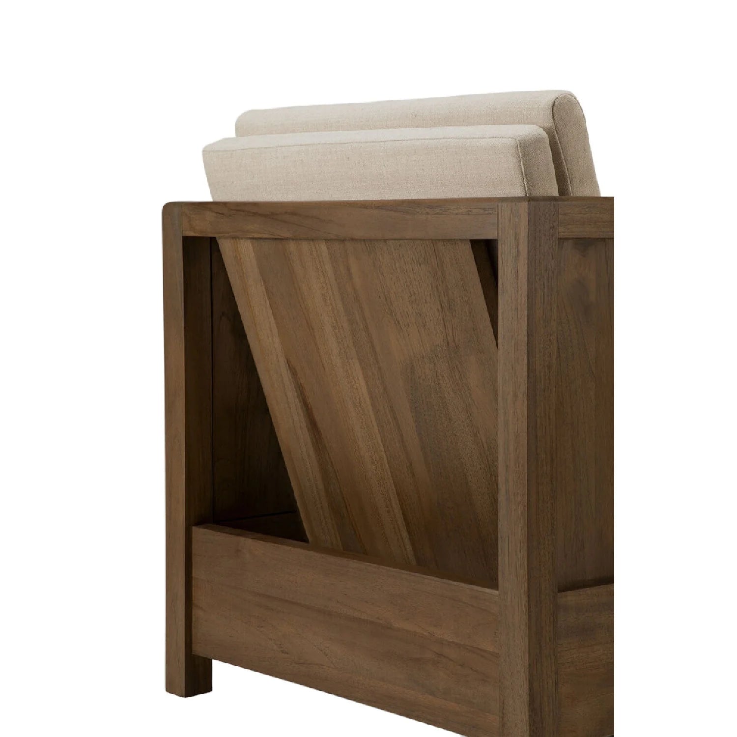 Luxury Teak Fabric Lounge Chair Modern Italian Style for Villa