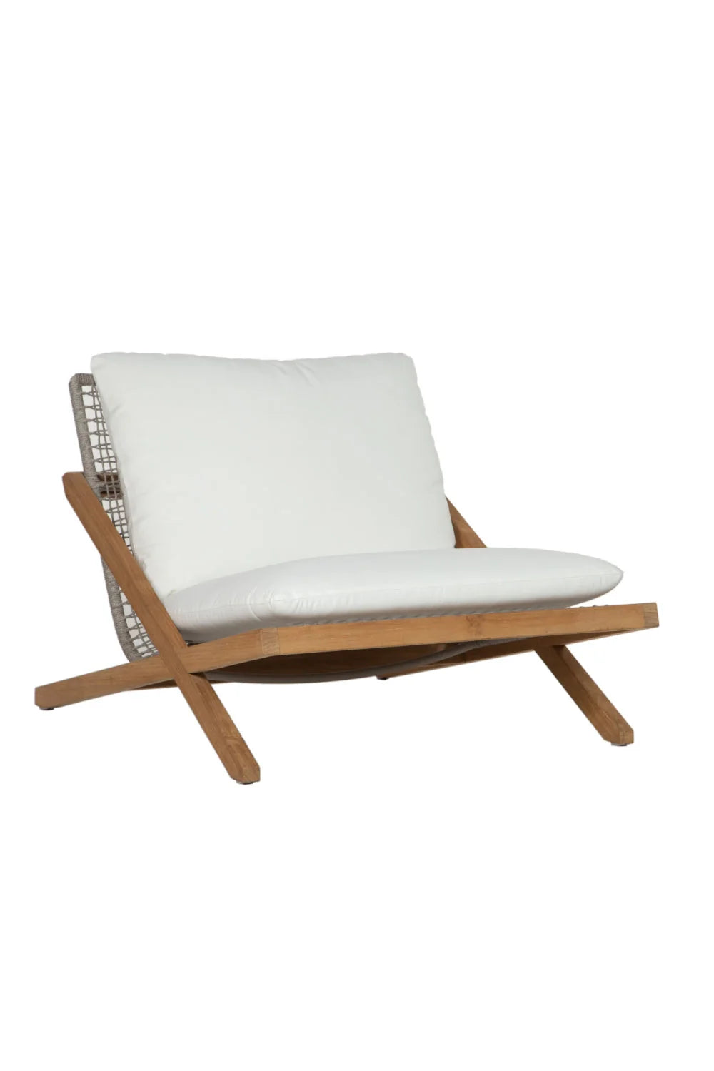 Luxury Teak Framed Lounge Chair European Style for Villa