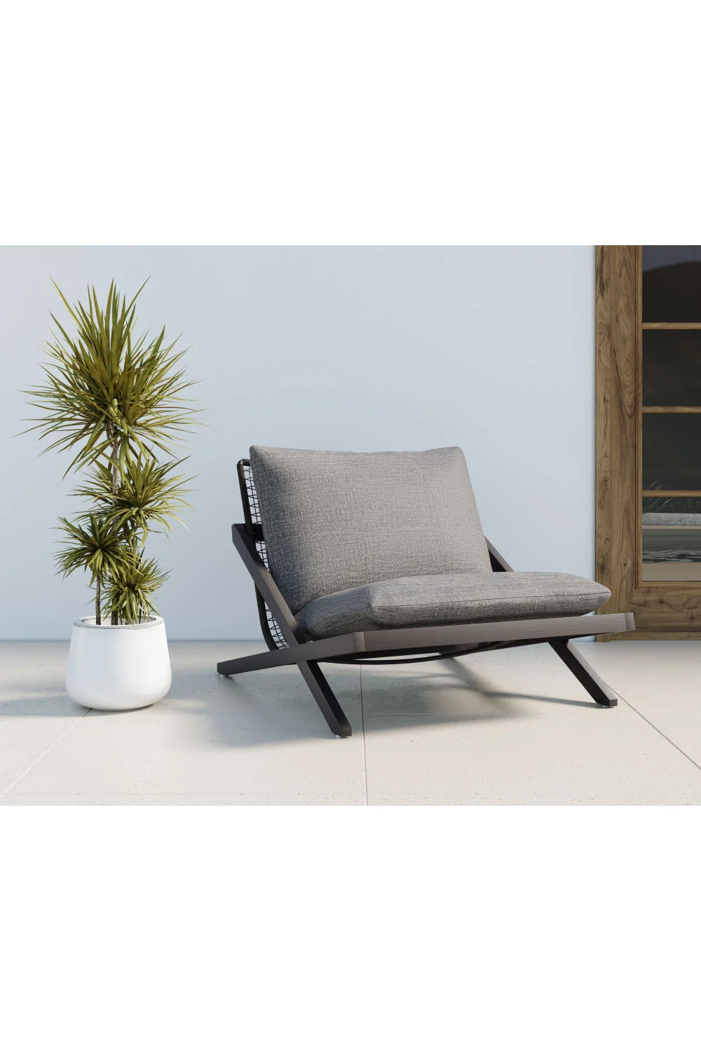 Luxury Teak Framed Lounge Chair European Style for Villa