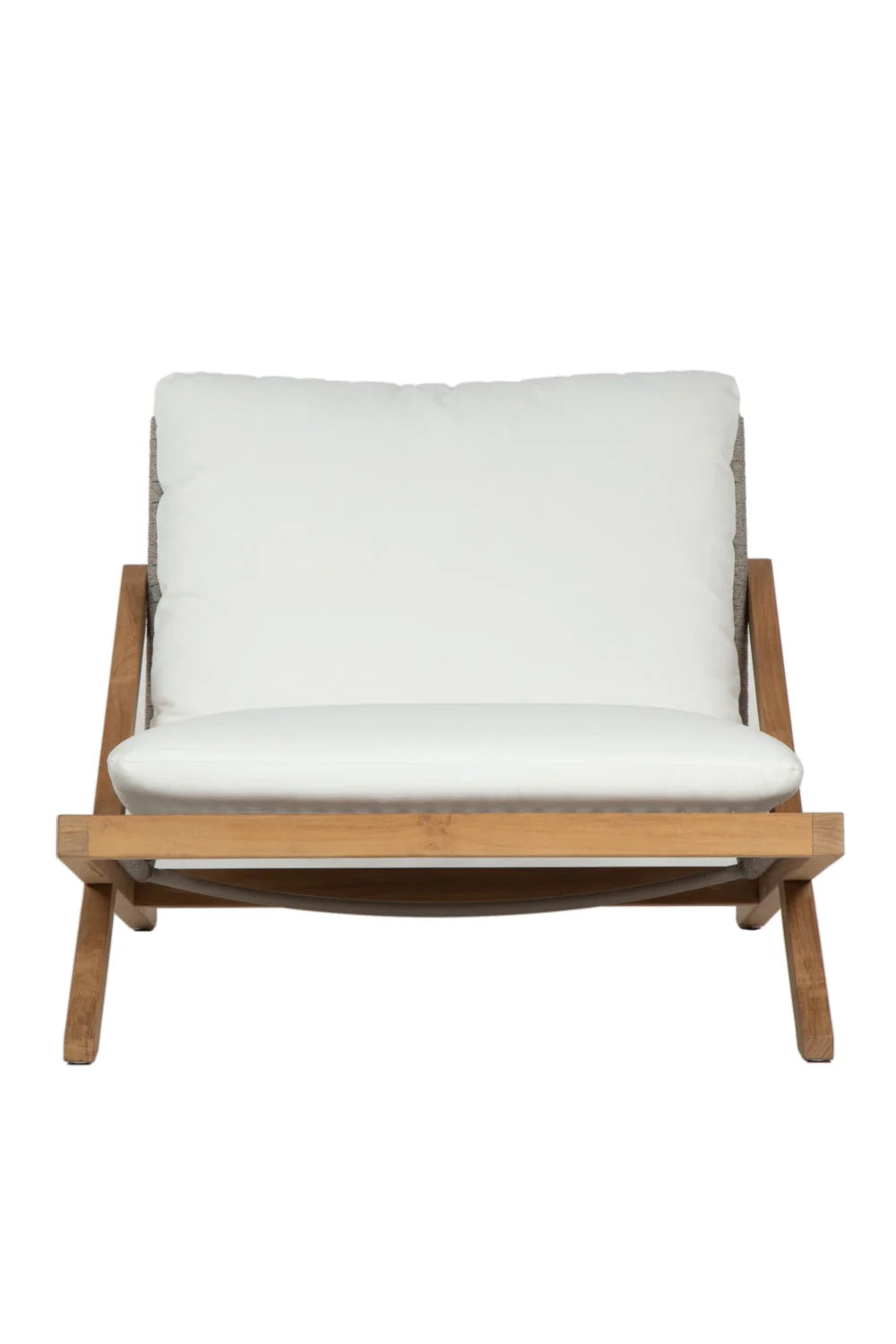 Luxury Teak Framed Lounge Chair European Style for Villa