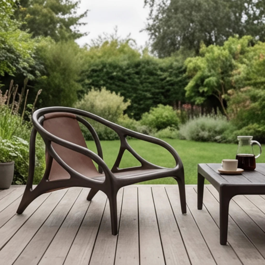 Luxury Teak Indoor Outdoor Lounge Chair Modern European Style for Villa