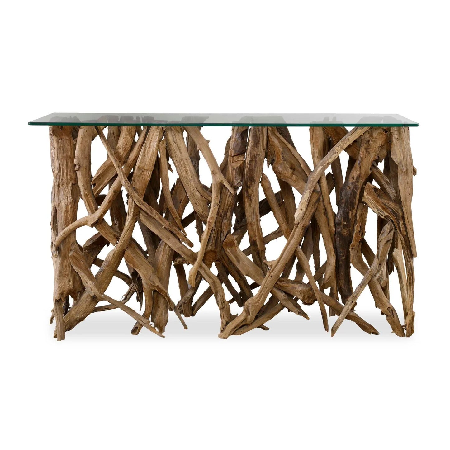 Luxury Teak Roots Console Table Modern Italian Style for Villa