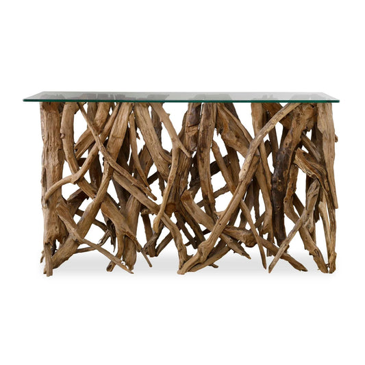Luxury Teak Roots Console Table Modern Italian Style for Villa