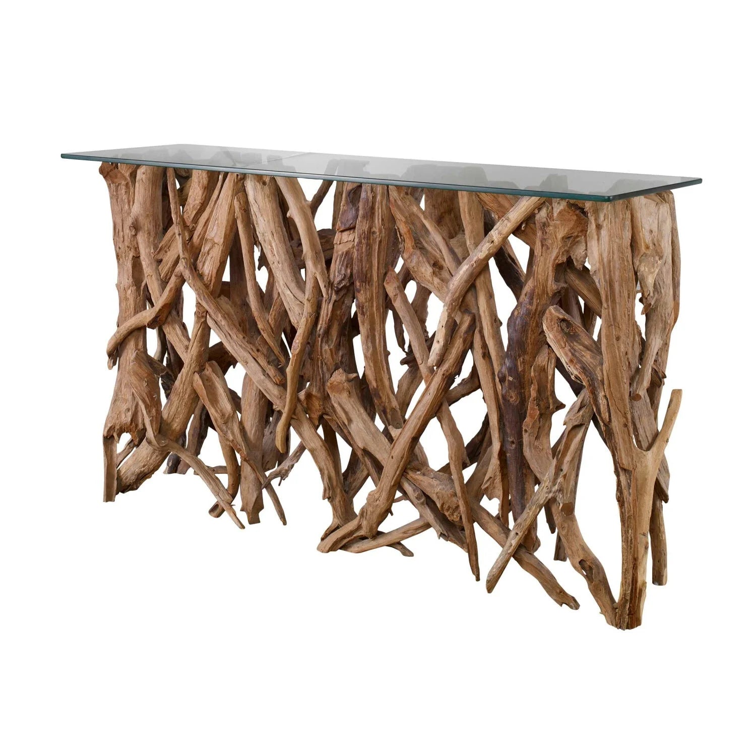Luxury Teak Roots Console Table Modern Italian Style for Villa
