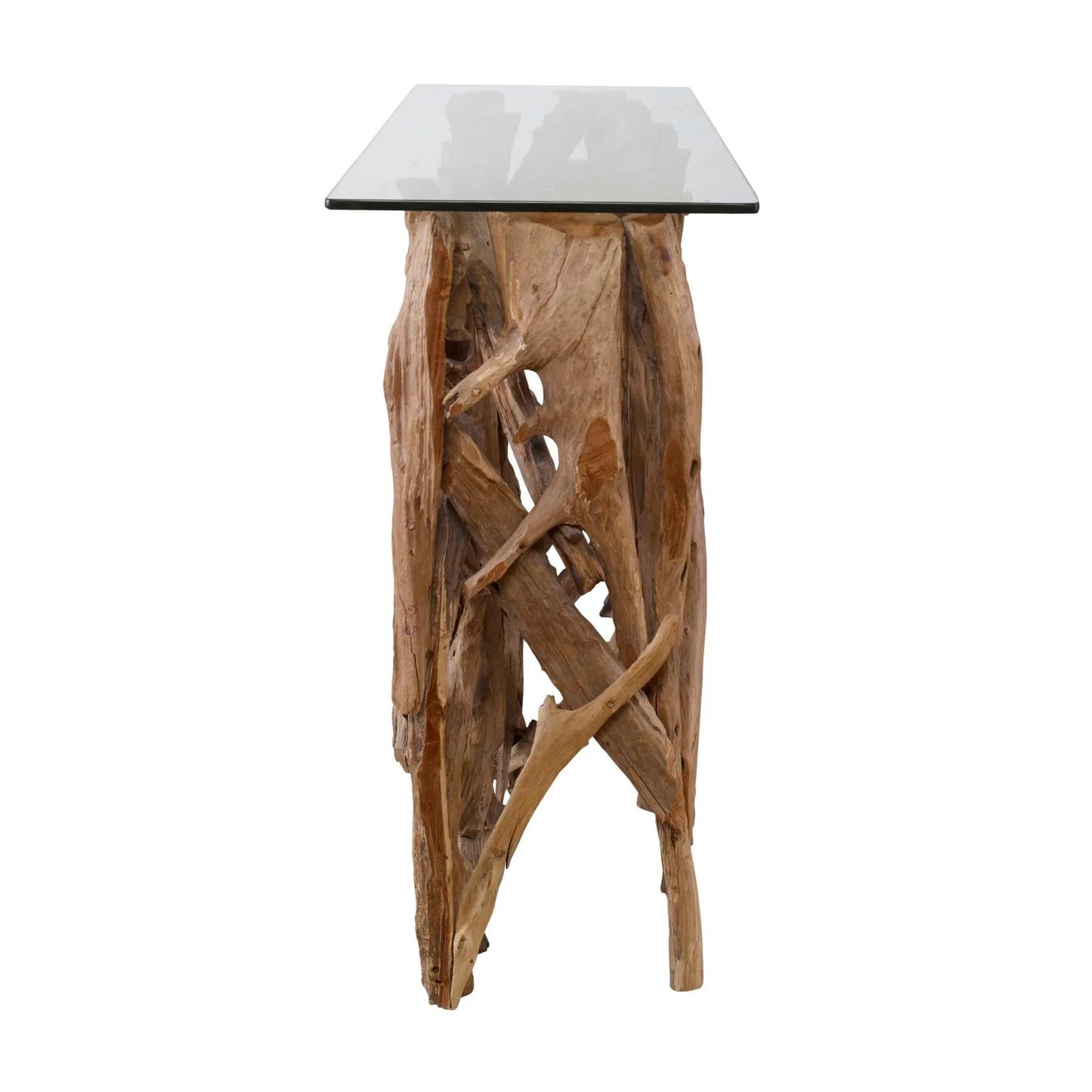 Luxury Teak Roots Console Table Modern Italian Style for Villa
