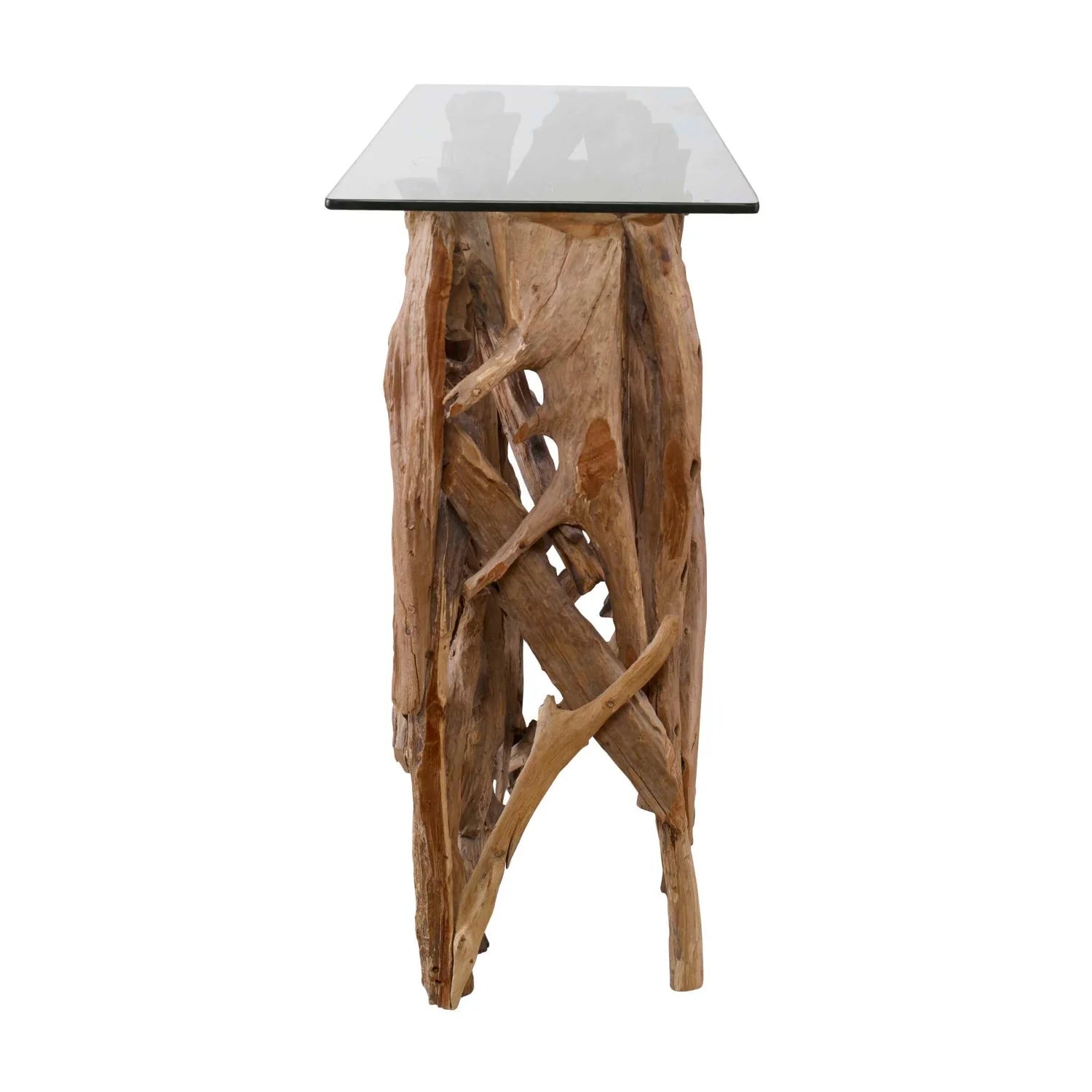 Luxury Teak Roots Console Table Modern Italian Style for Villa
