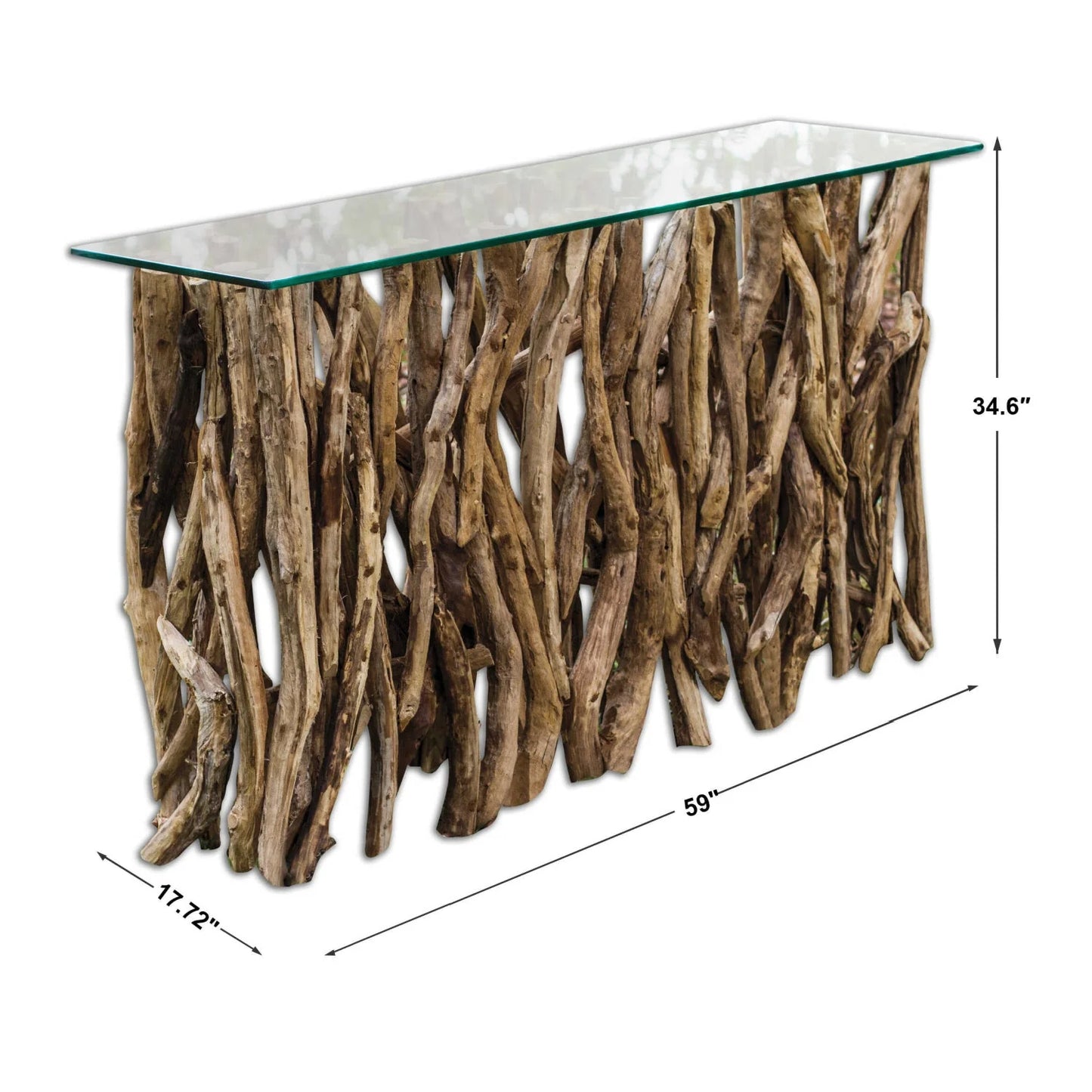 Luxury Teak Roots Console Table Modern Italian Style for Villa