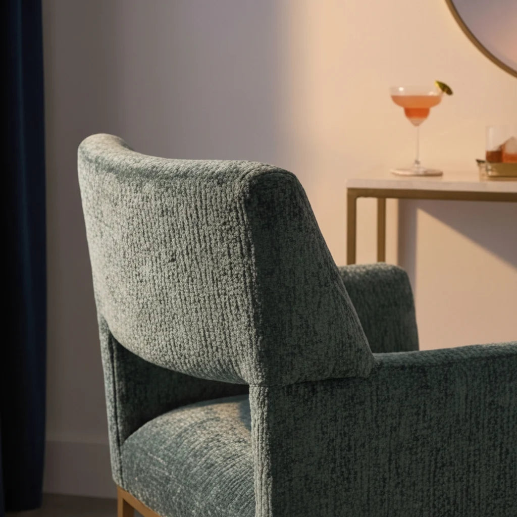 Luxury Teal Cutout Modern Dining Chair European Style for Villa