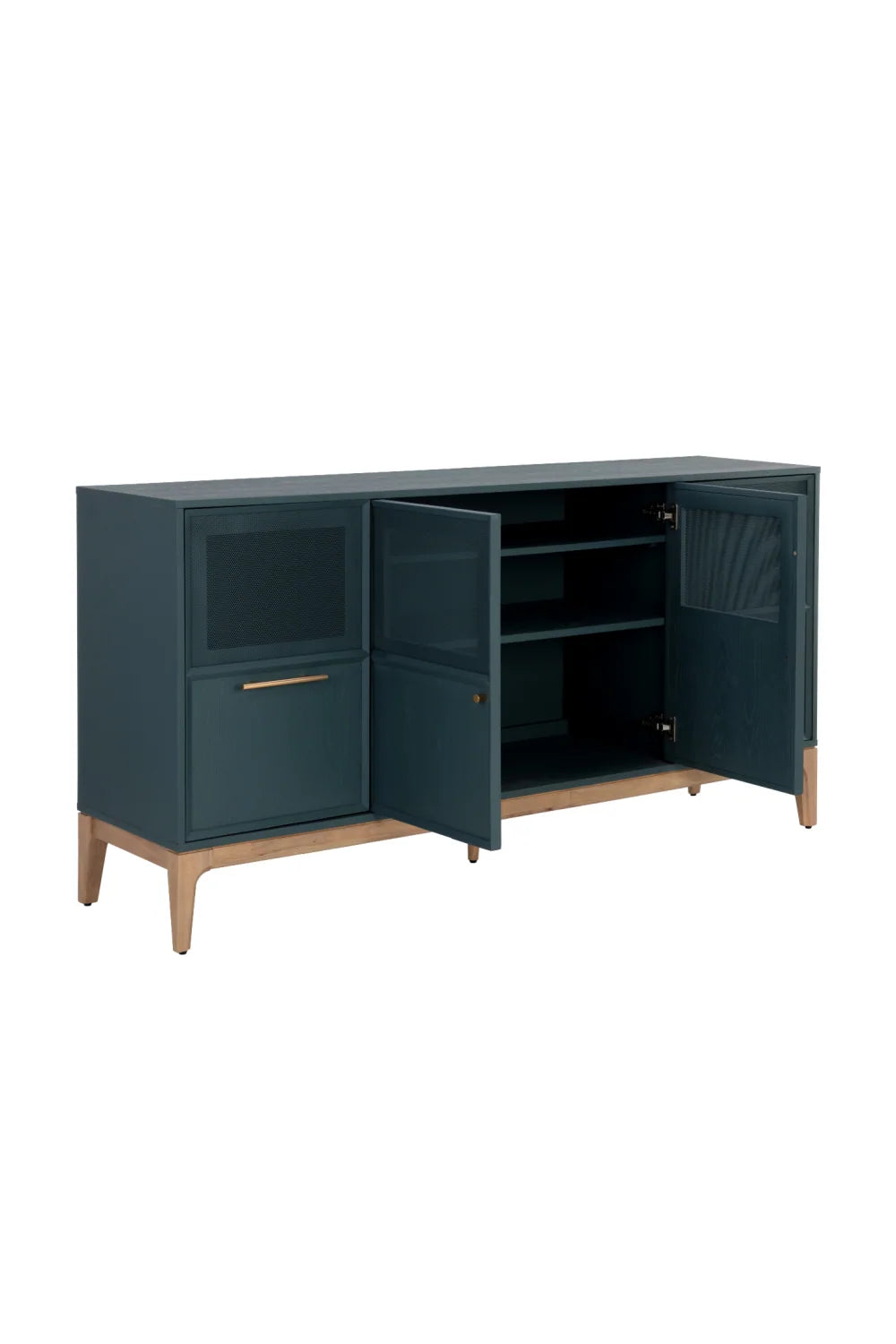 Luxury Teal Oak Sideboard European Style for Villa