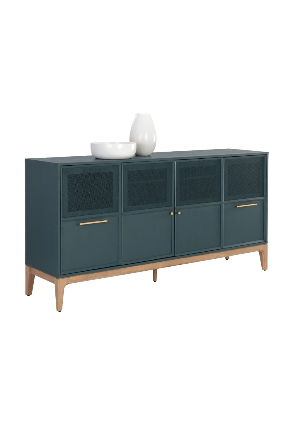 Luxury Teal Oak Sideboard European Style for Villa