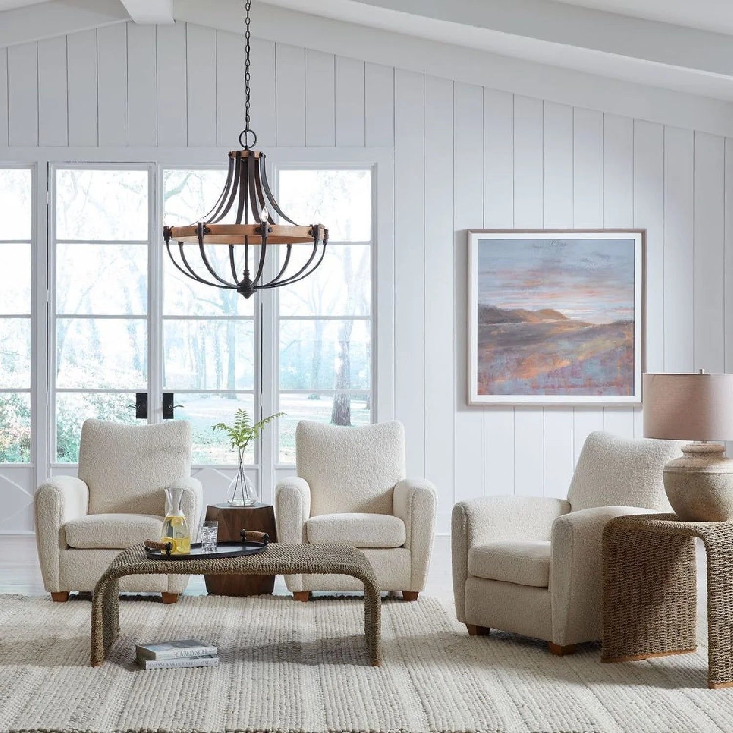Luxury Teddy Fabric Accent Chair Modern European Style for Villa