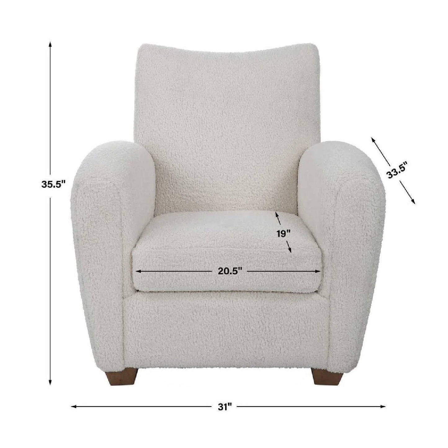 Luxury Teddy Fabric Accent Chair Modern European Style for Villa