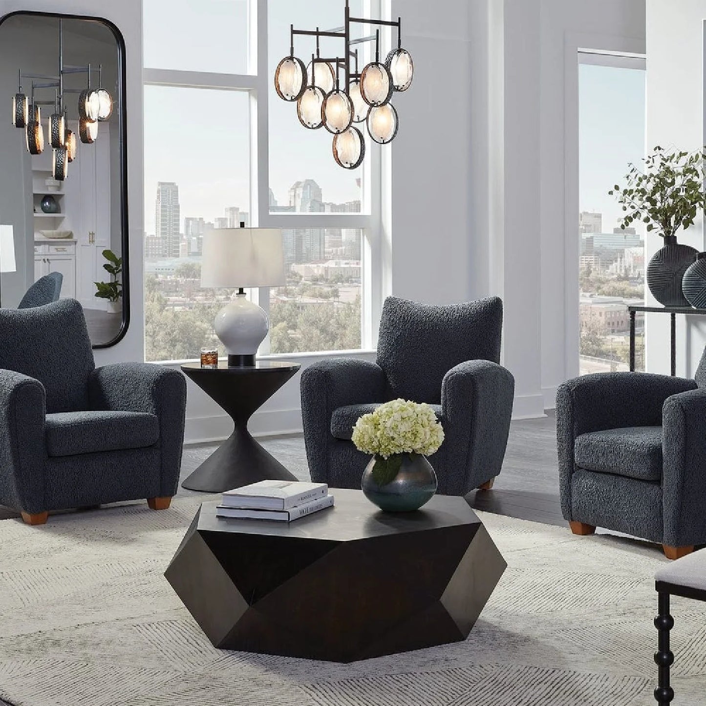 Luxury Teddy Fabric Accent Chair Modern European Style for Villa