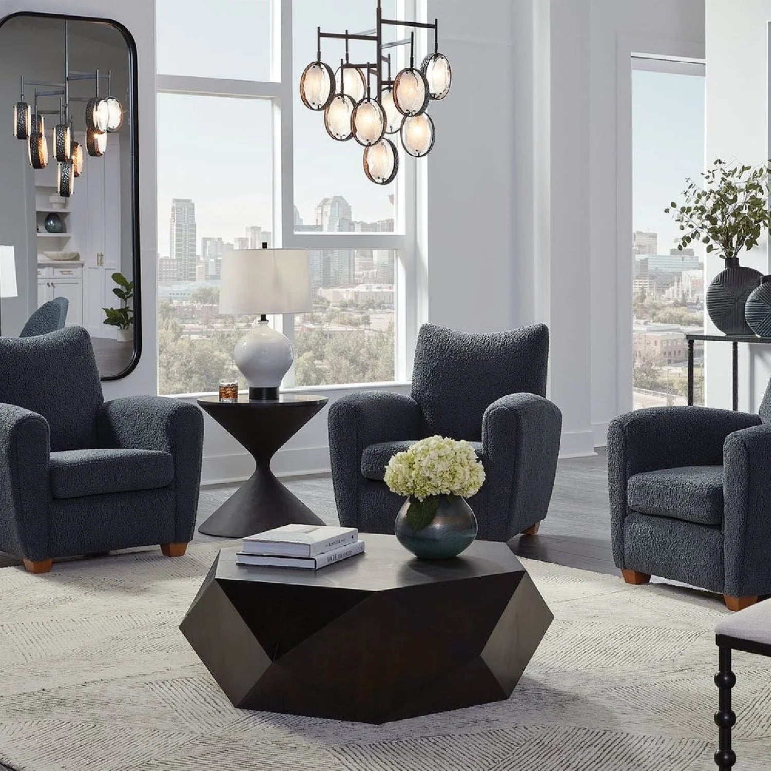 Luxury Teddy Fabric Accent Chair Modern European Style for Villa
